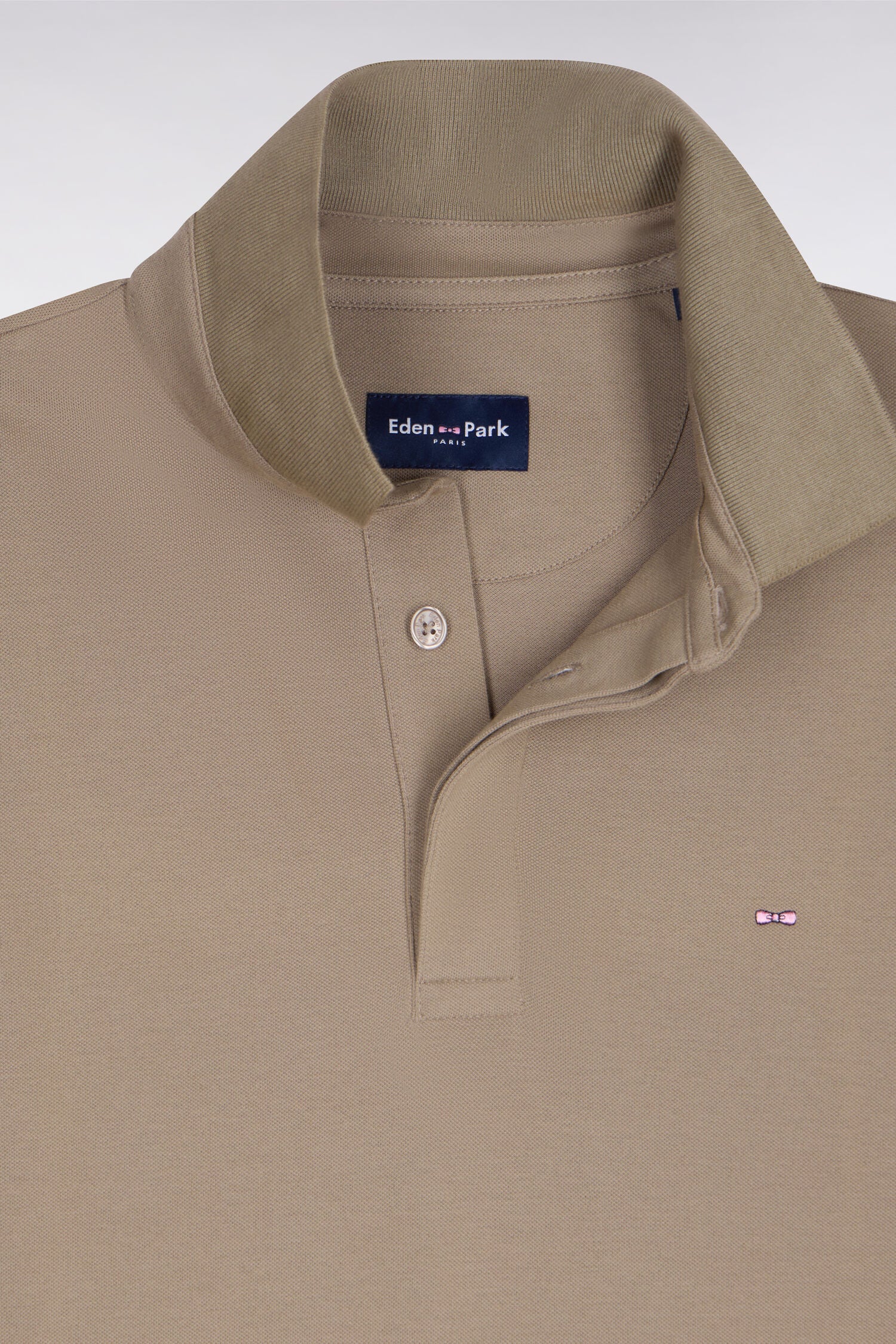 Polo à manches courtes en coton marron coupe slim - Image 6