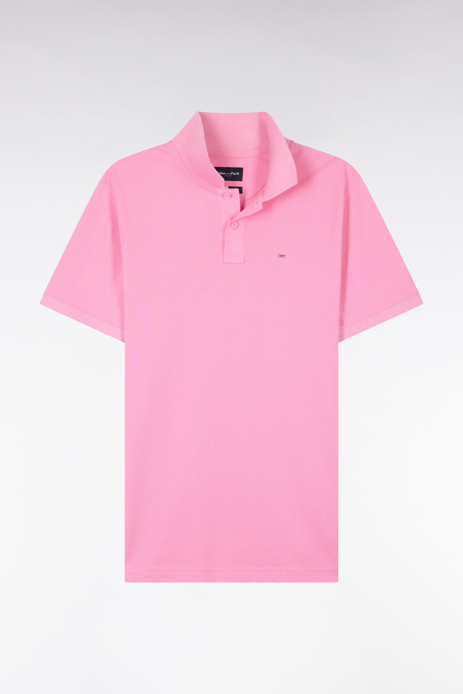 Polo à manches courtes en coton rose coupe regular - Image 2