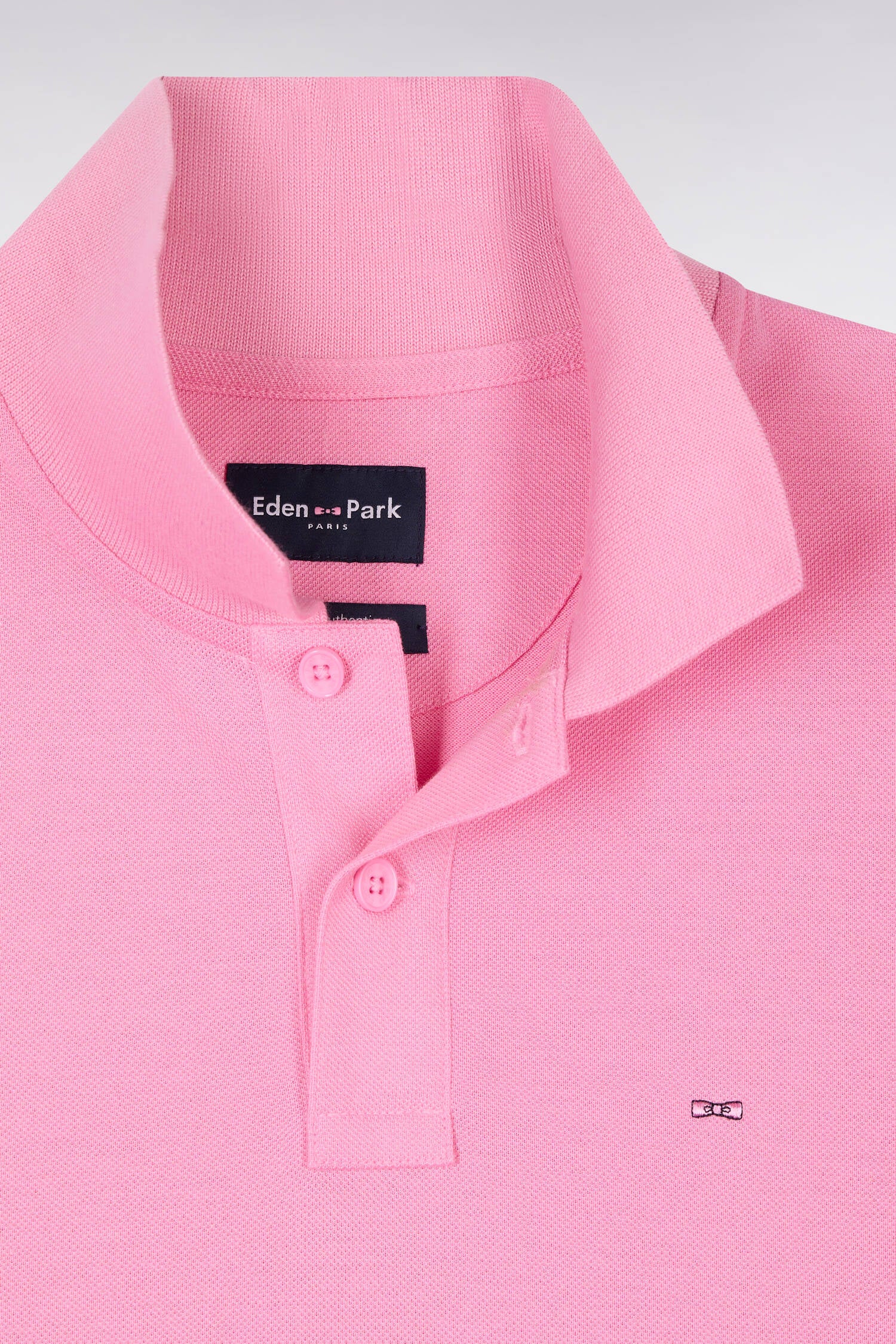 Polo à manches courtes en coton rose coupe regular - Image 6