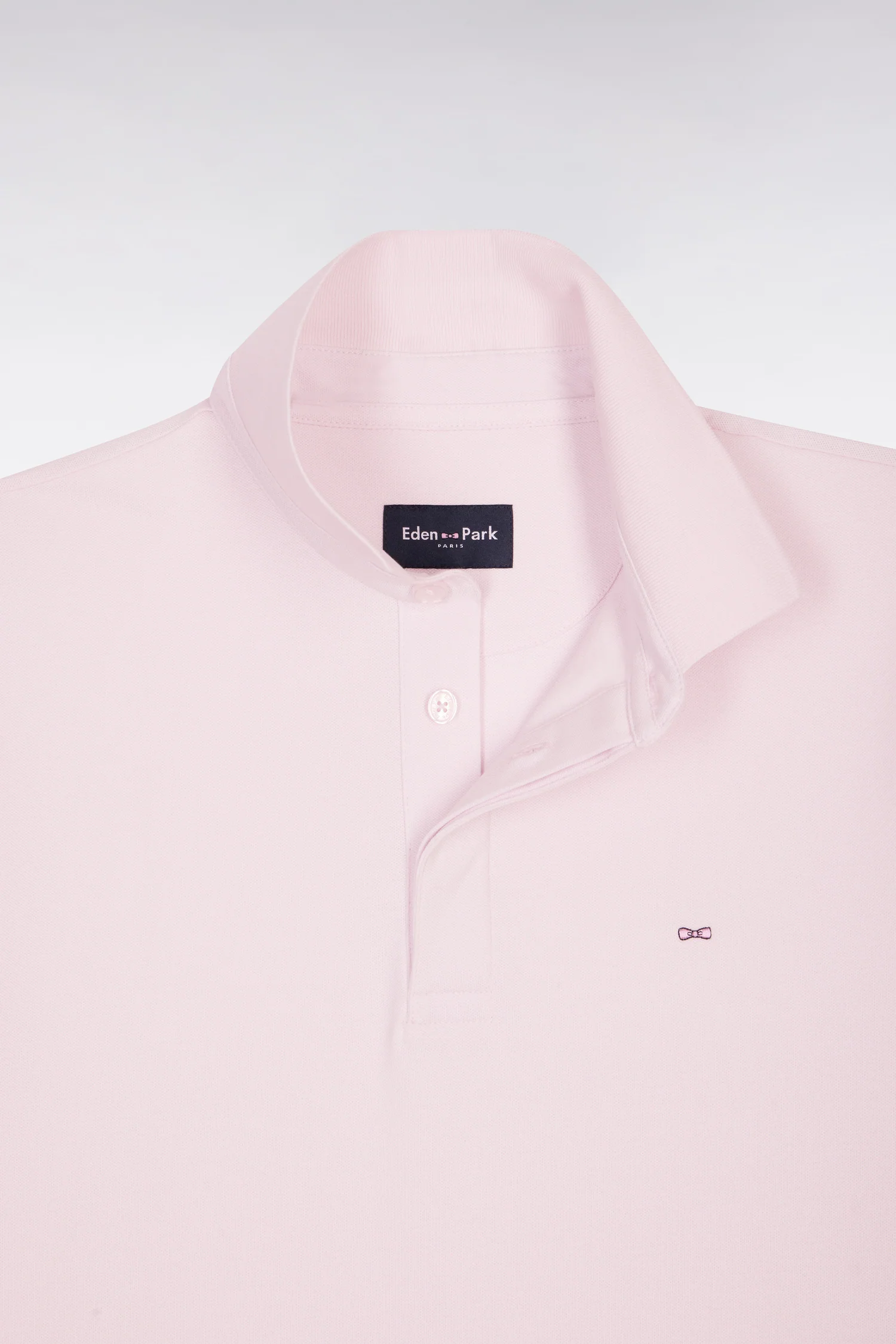 Polo à manches courtes en coton rose coupe slim - Image 6
