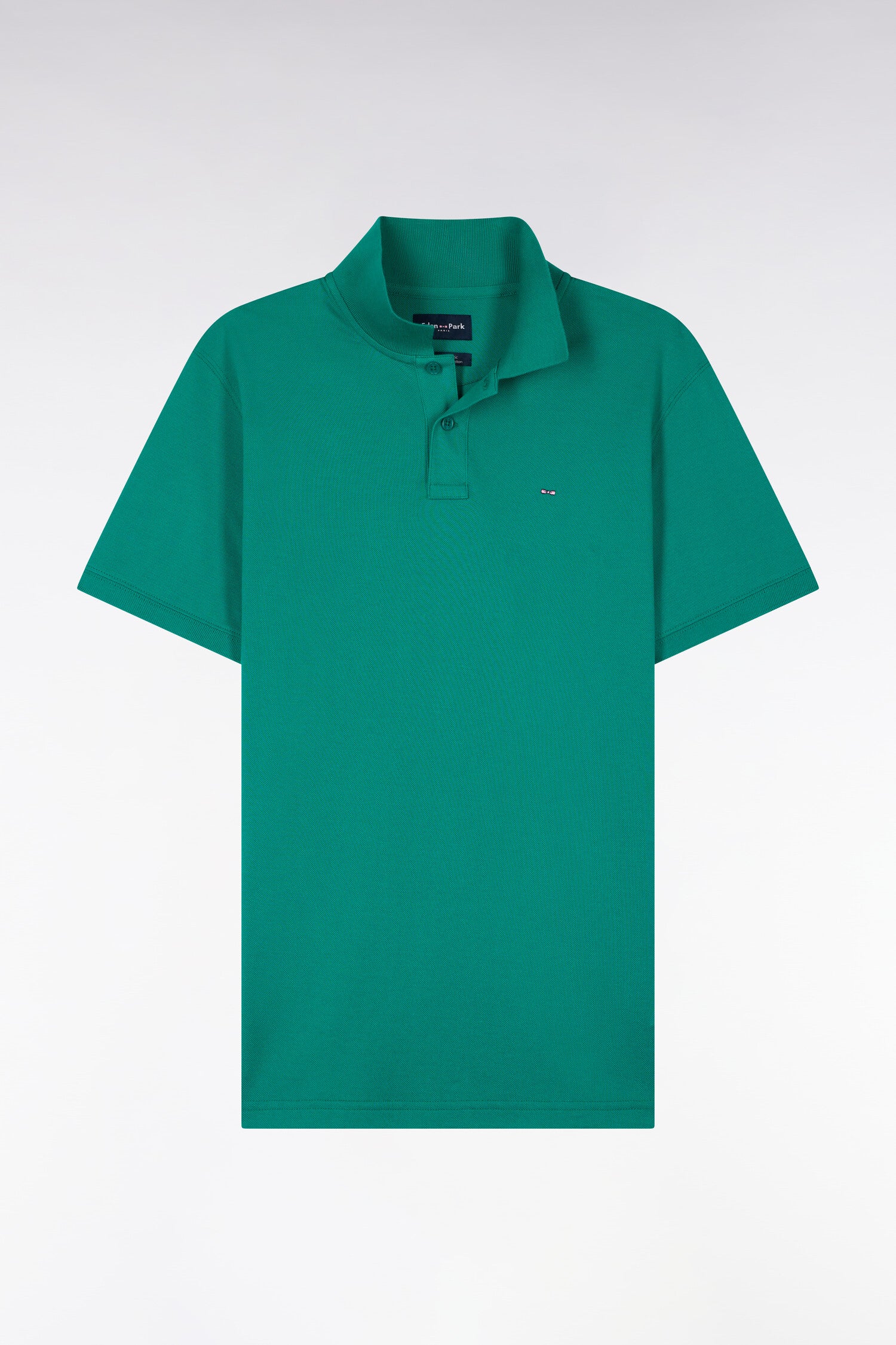Polo à manches courtes en coton vert foncé coupe regular - Image 2