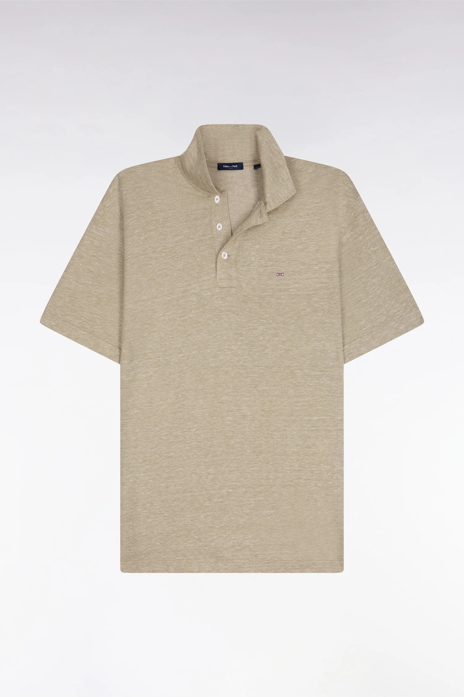 Polo à manches courtes en Oxford beige coupe regular - Image 2