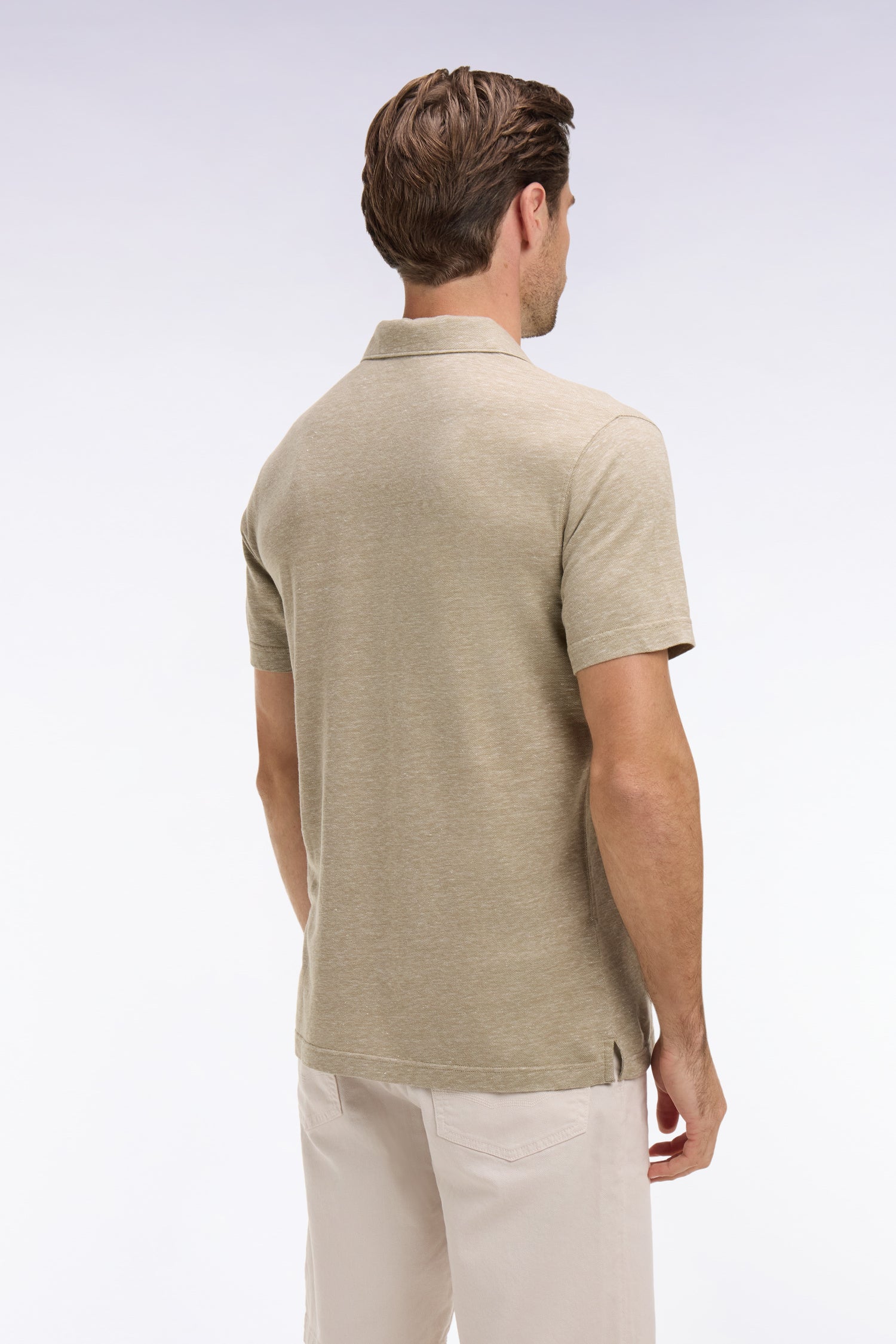 Polo à manches courtes en Oxford beige coupe regular - Image 5