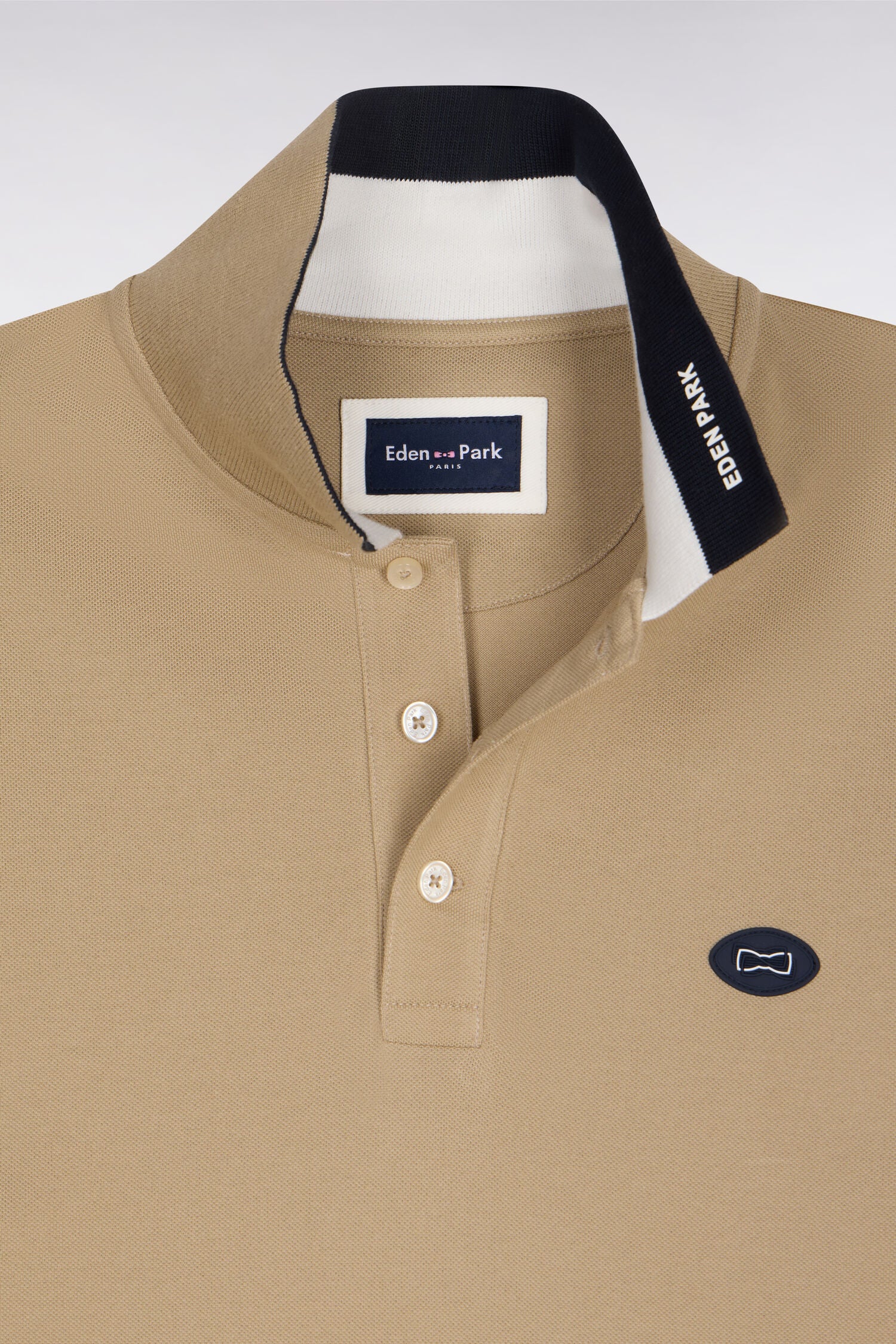 Polo à manches courtes en piqué coton beige coupe regular - Image 6