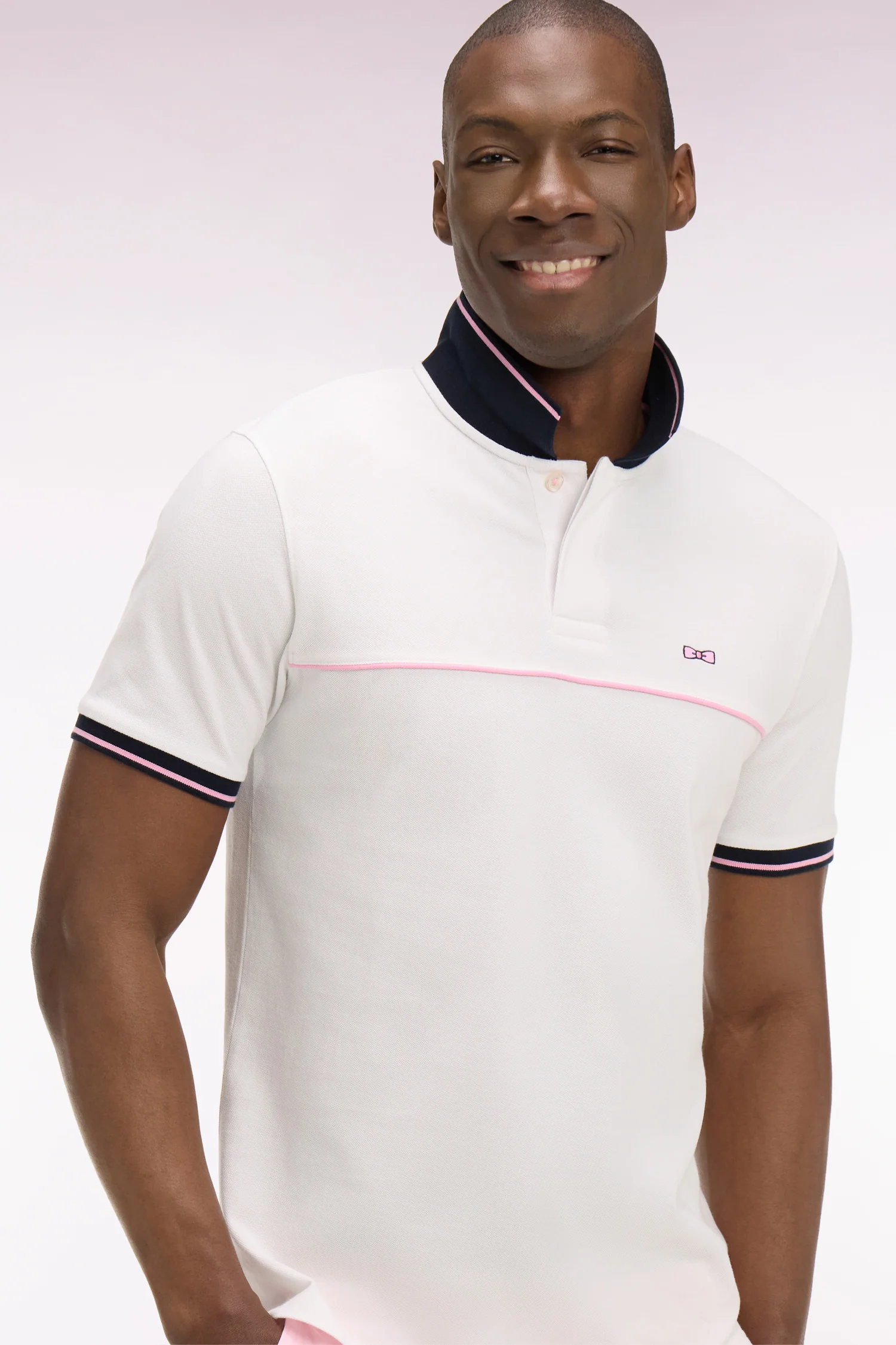 Polo à manches courtes en piqué coton blanc