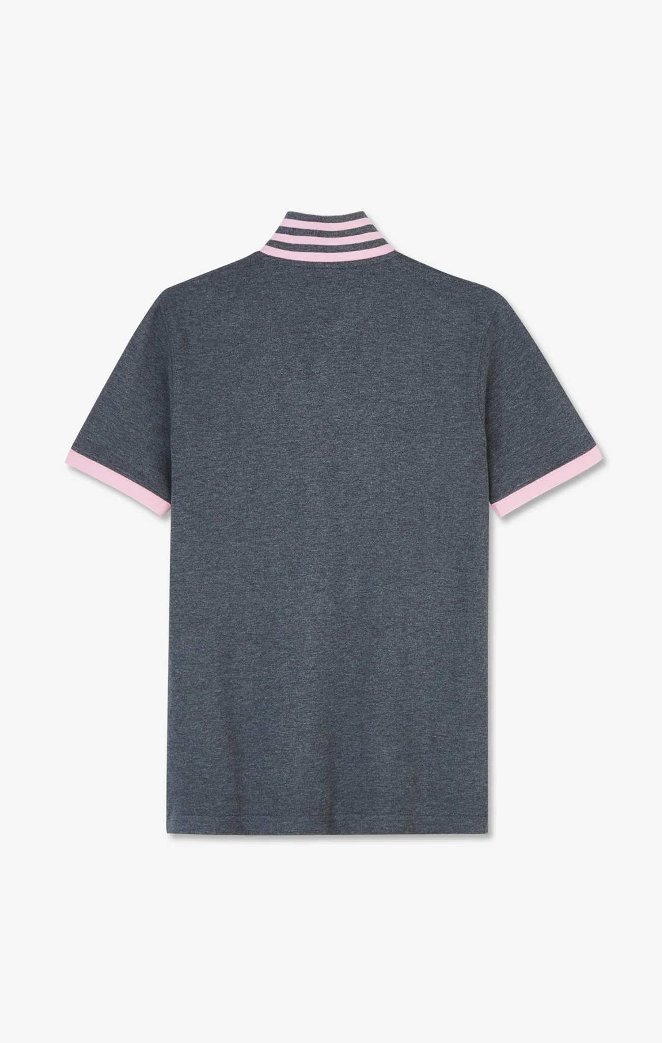 Polo gris en coton pima avec détails contrastés - Image 2