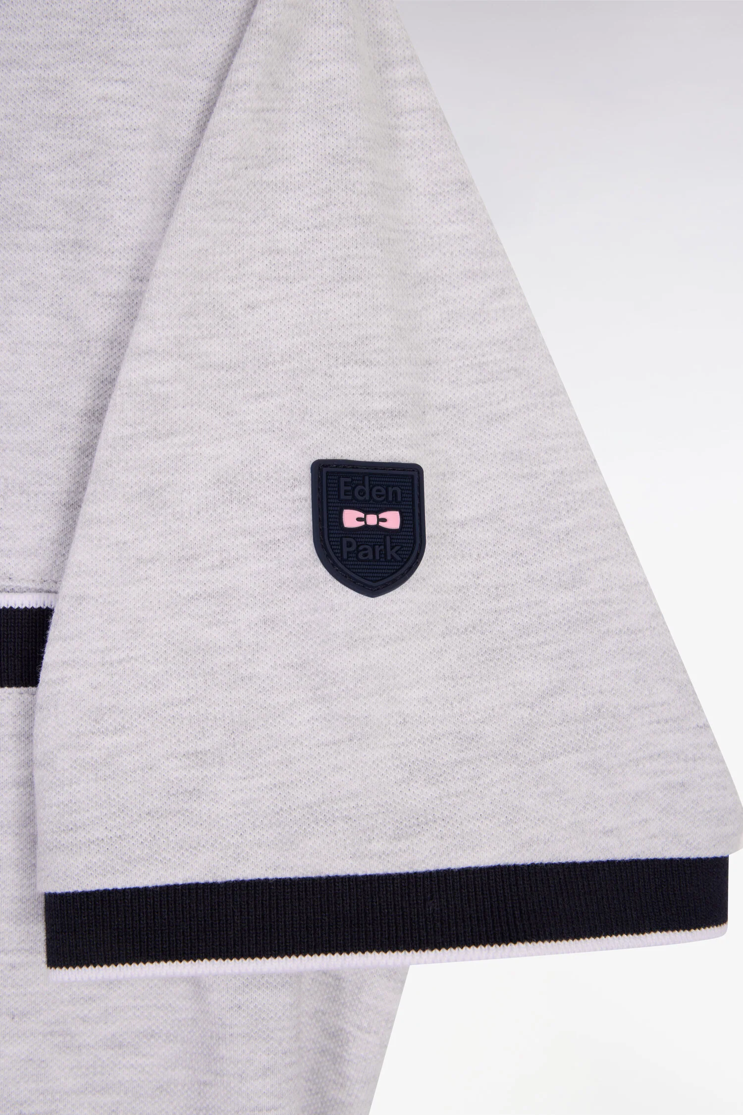 Polo manches courtes en piqué coton stretch gris clair coupe slim - Image 6