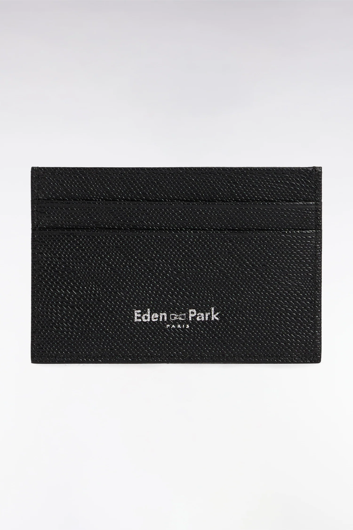 Porte-cartes bimatière en cuir noir - Image 3