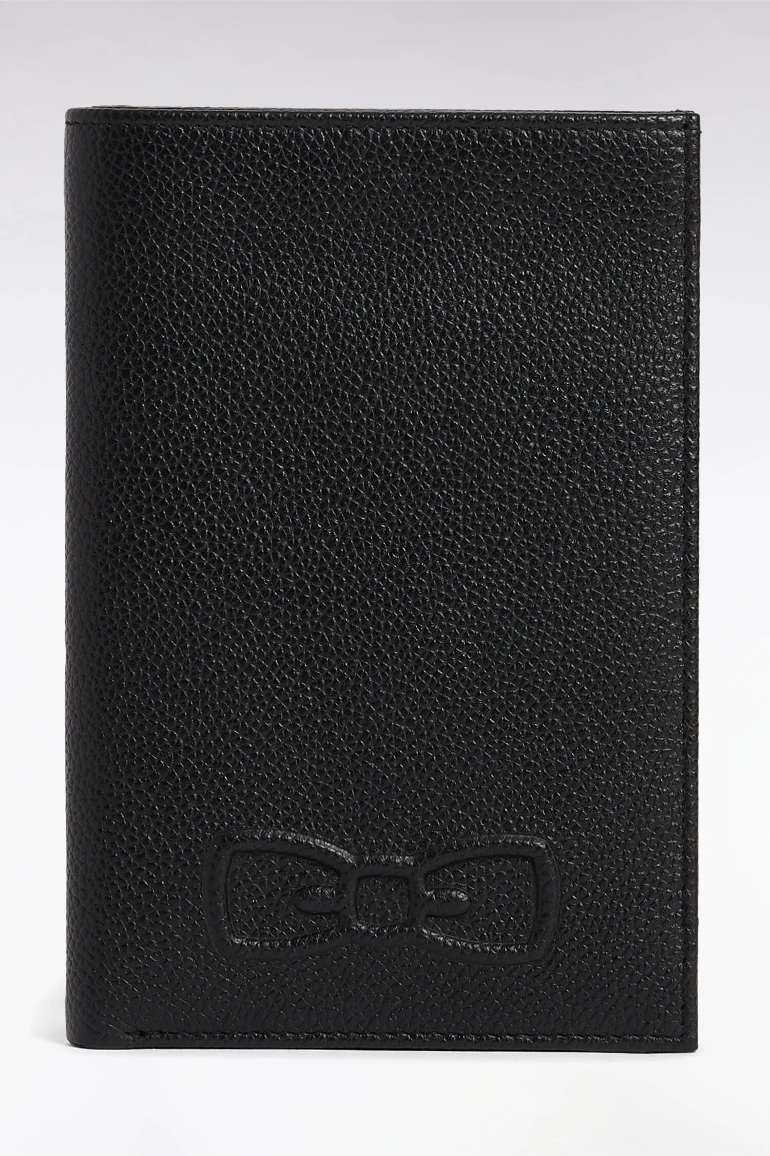Portefeuille format français en cuir grainé noir - Image 3