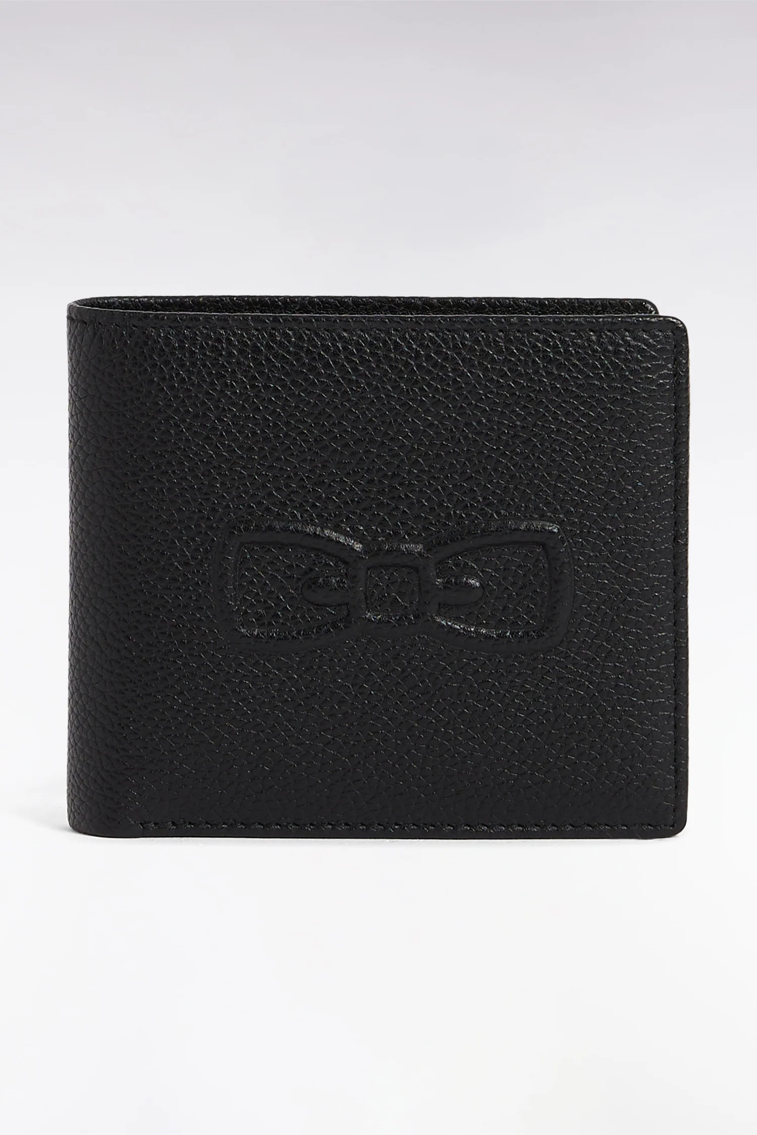 Portefeuille format italien en cuir grainé noir - Image 3