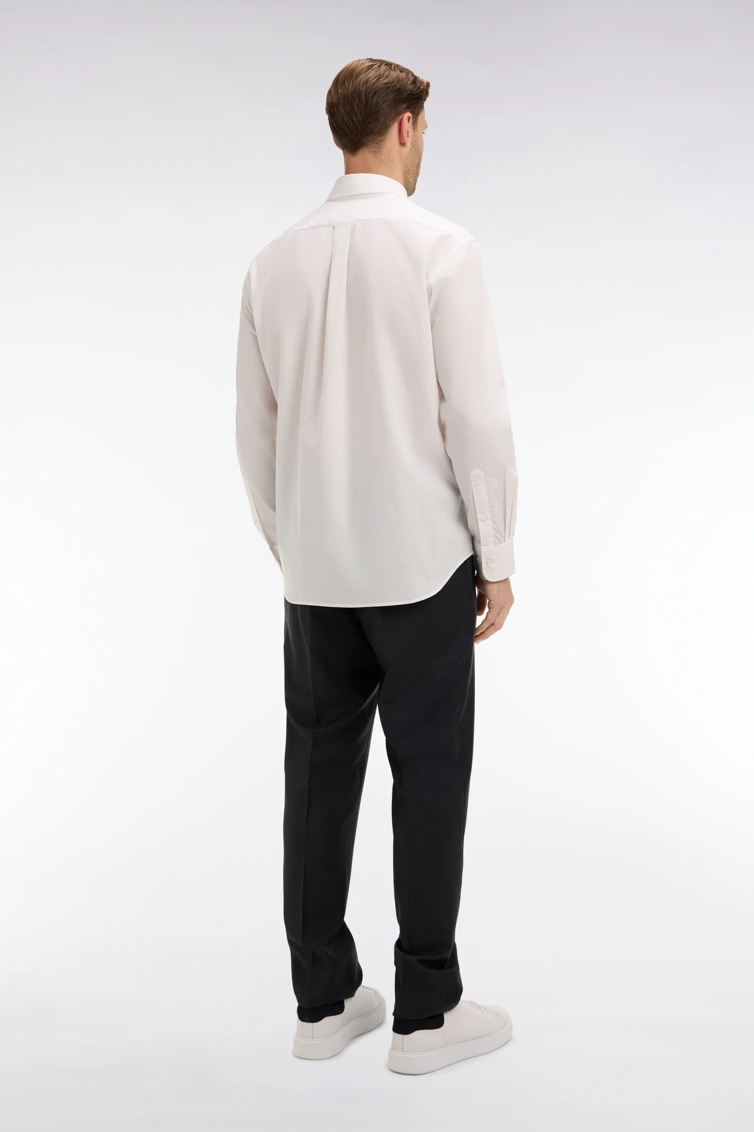 Pantalon regular gris foncé en laine à plis cassés - Image 5