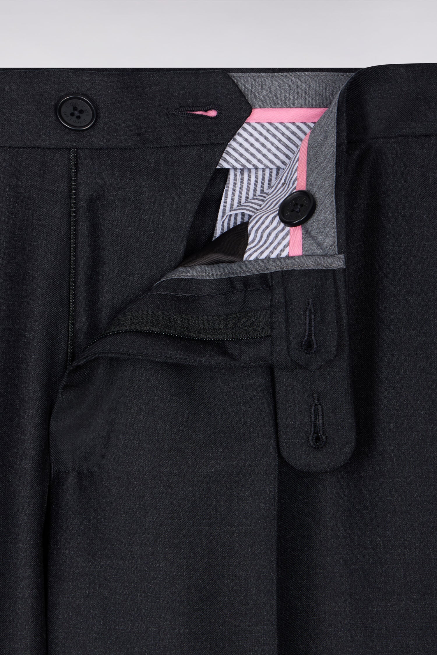 Pantalon regular gris foncé en laine à plis cassés - Image 6