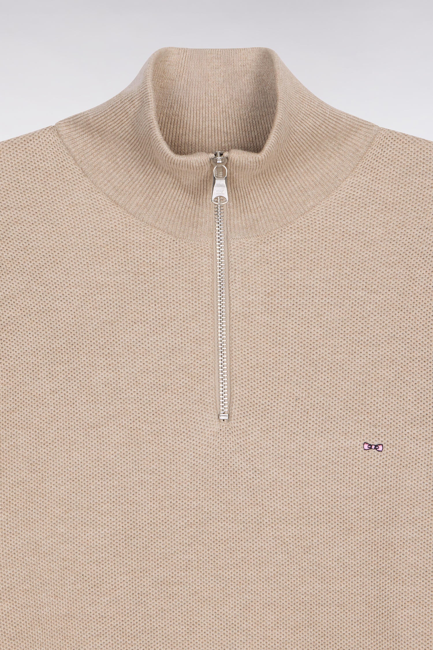Pull col camionneur en coton beige - Image 6