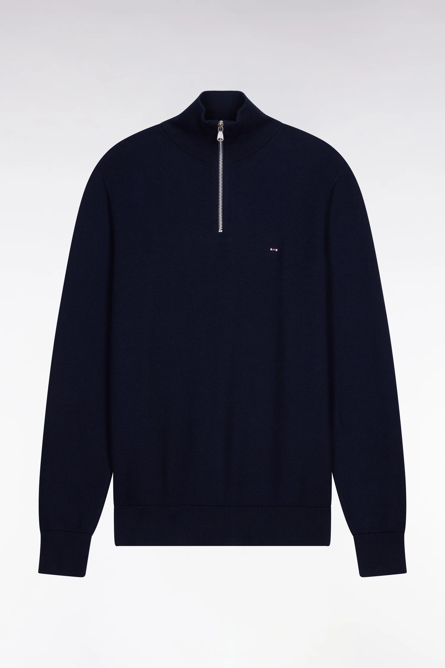 Pull col camionneur en coton marine - Image 2
