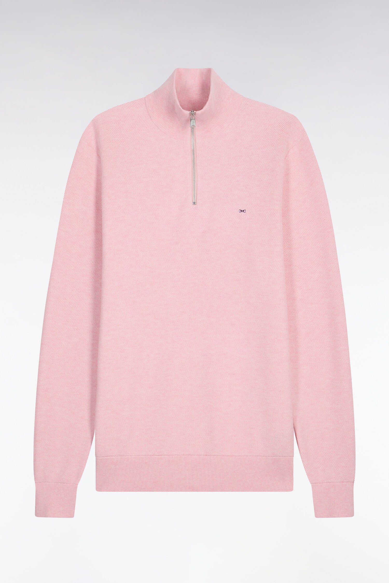 Pull col camionneur en coton rose - Image 2