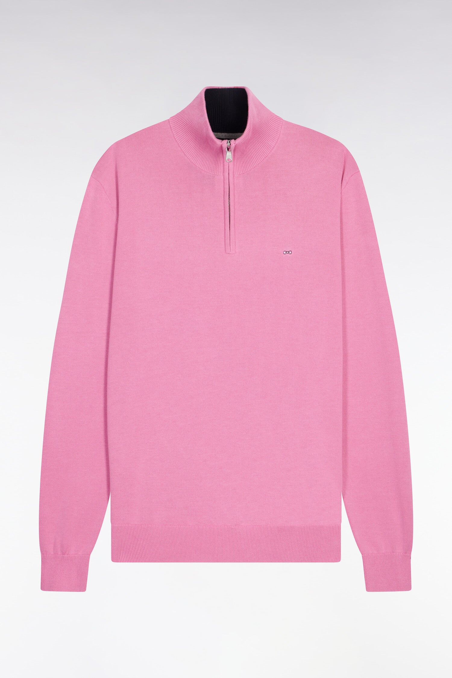 Pull col camionneur en coton rose - Image 2