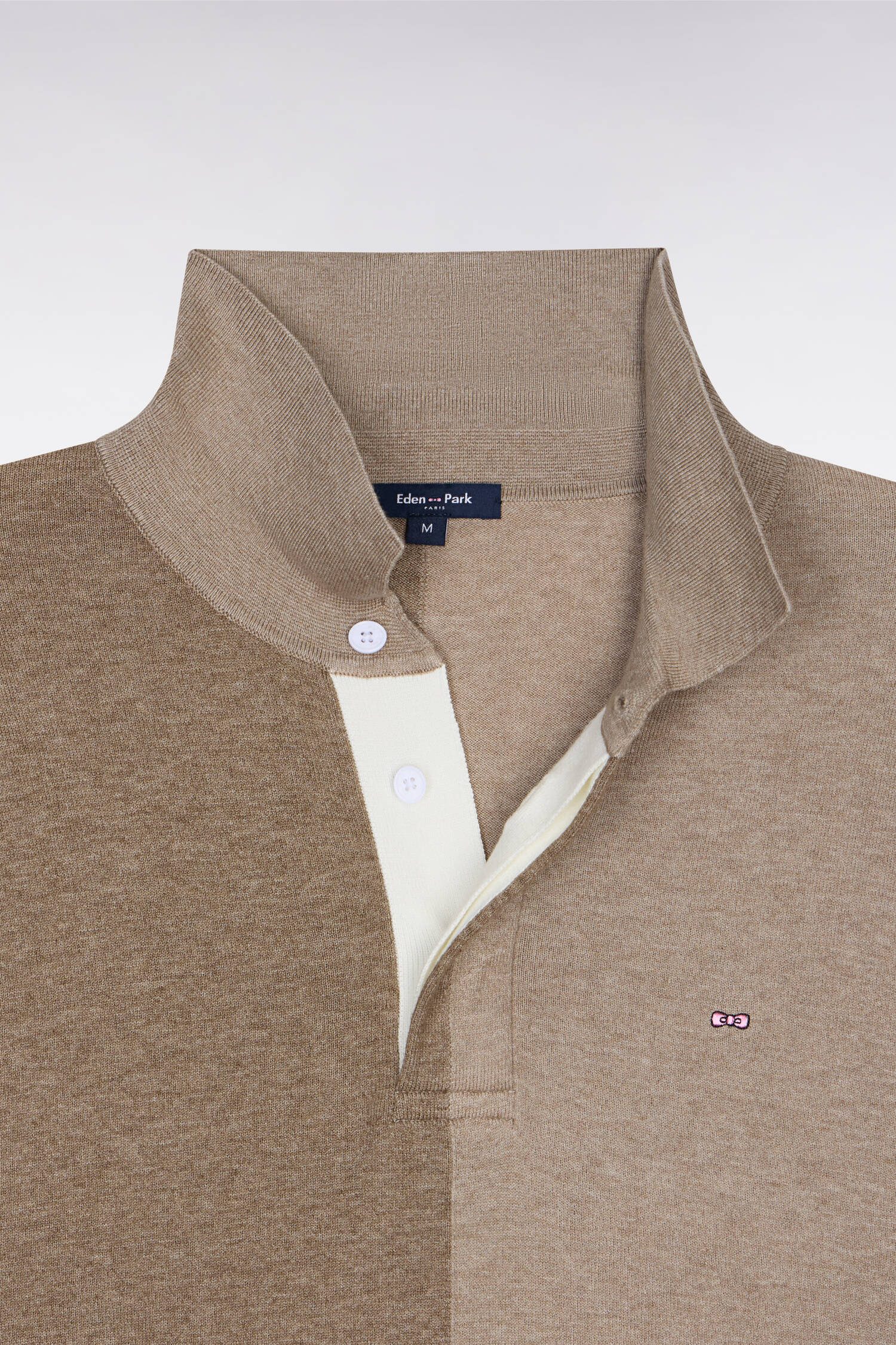 Pull col maillot en coton et lyocell mélangés beige - Image 6