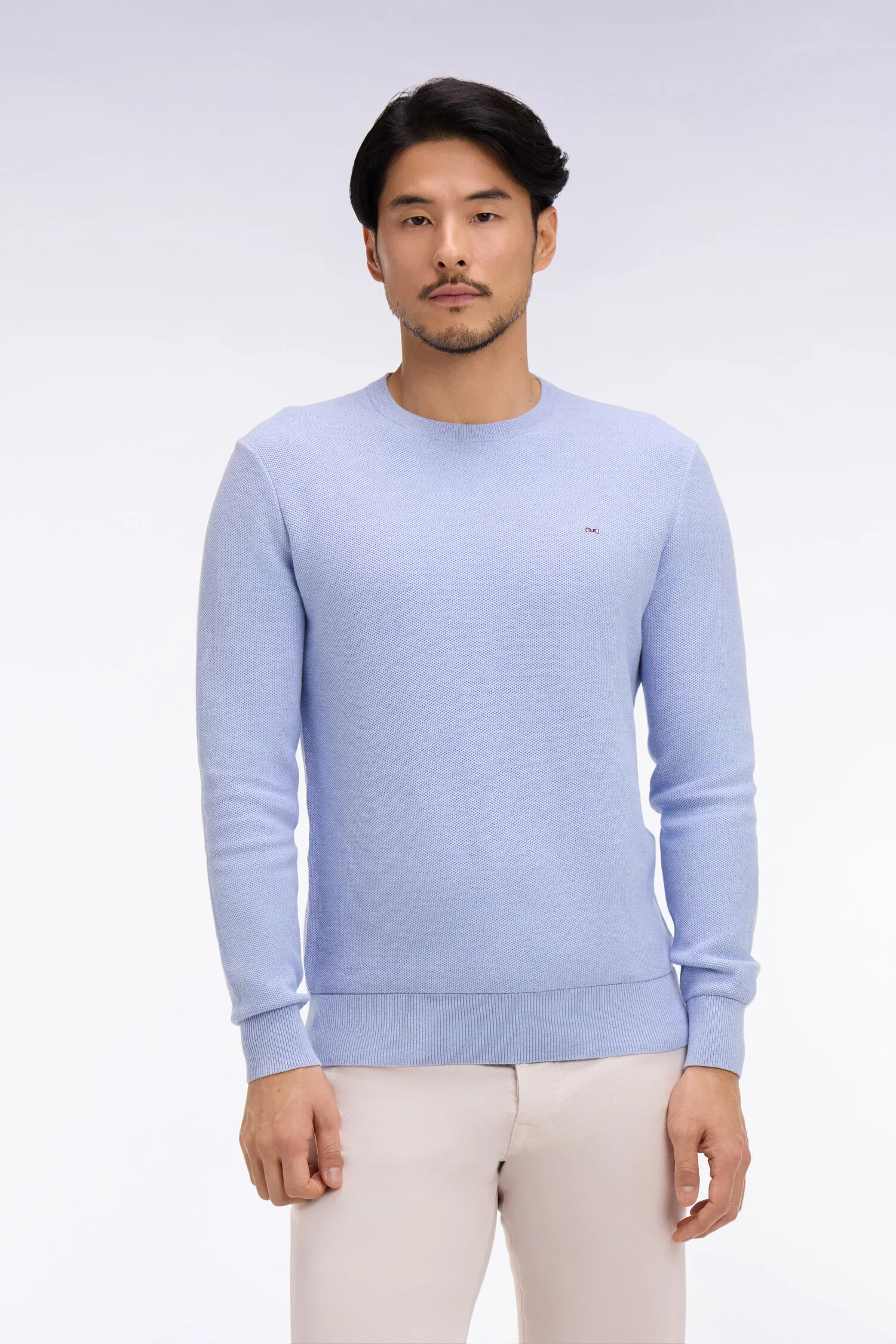 Pull col rond en coton ciel - Image 3