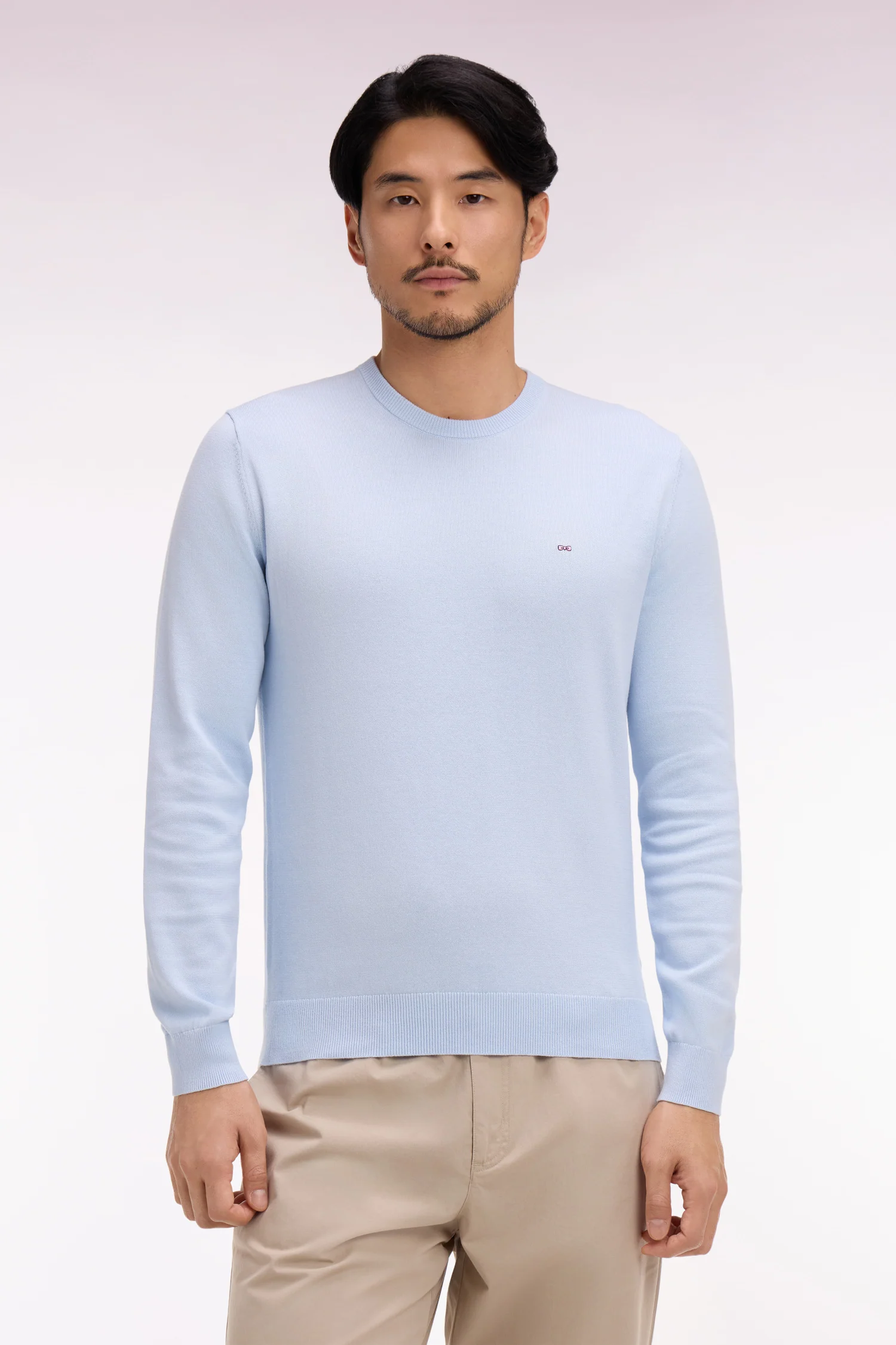 Pull col rond en coton ciel - Image 3
