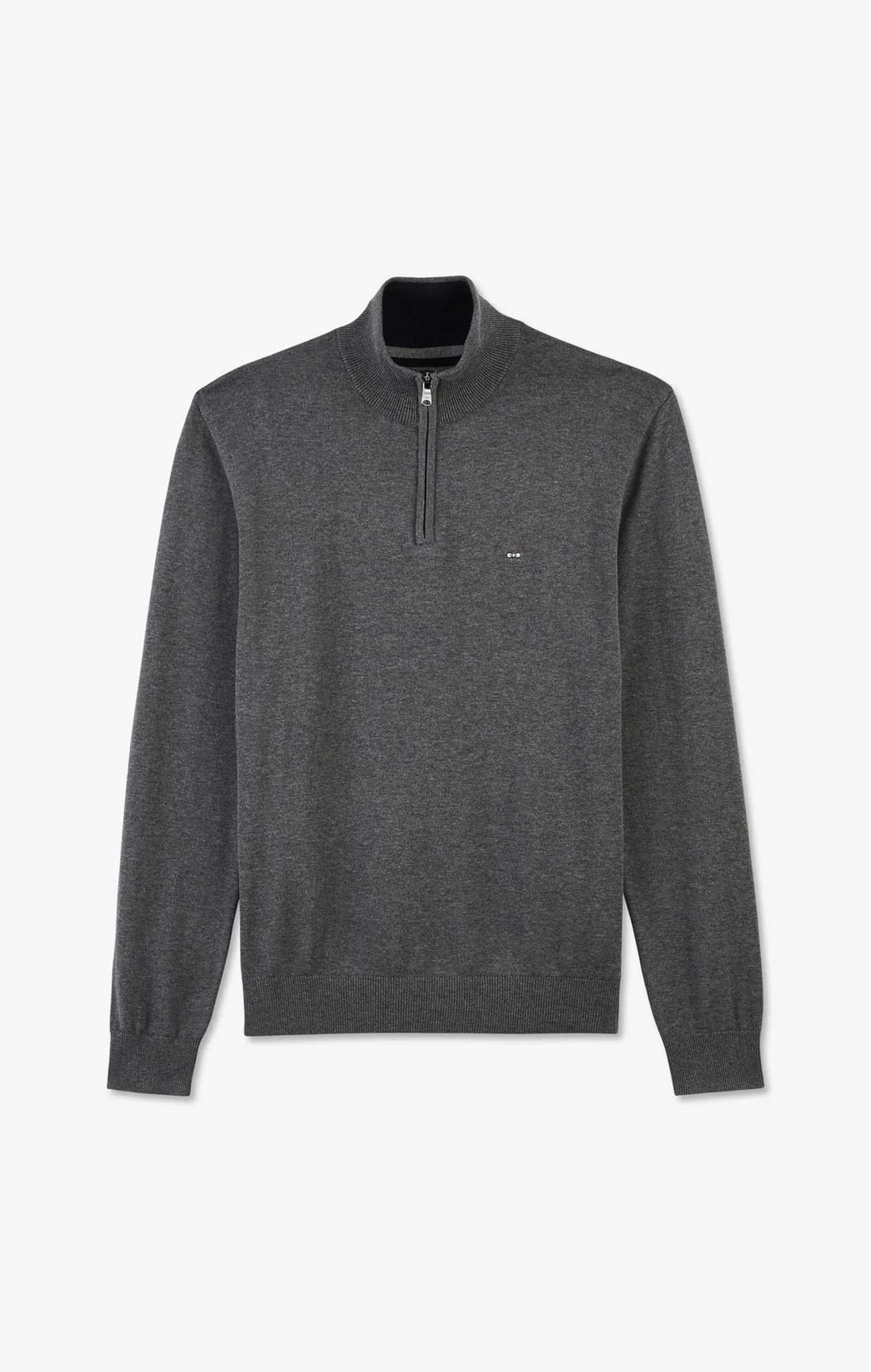 Pull gris à col camionneur en coton - Image 2