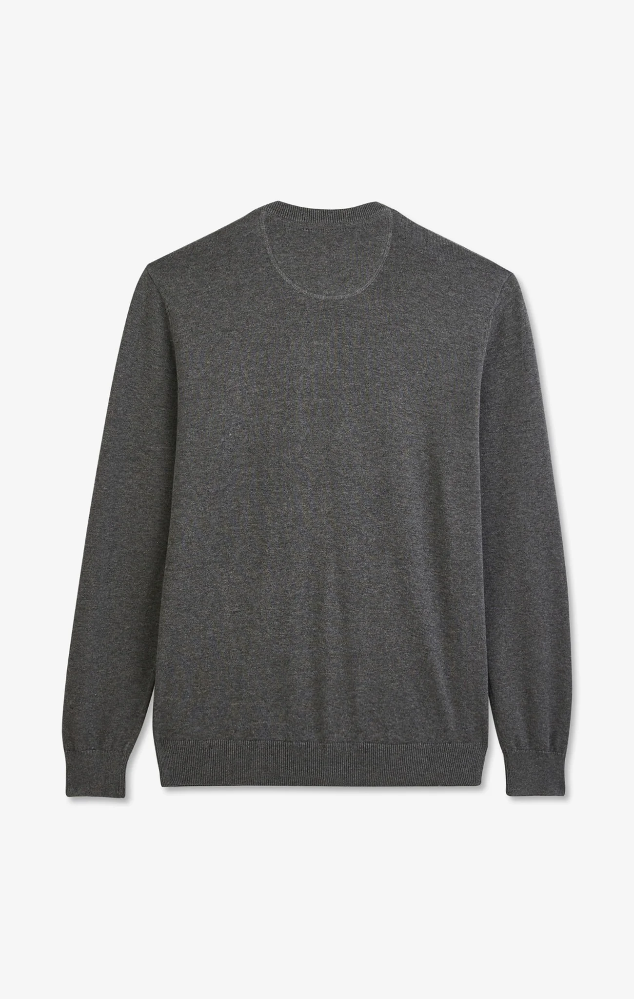 Pull gris à col V en coton - Image 4