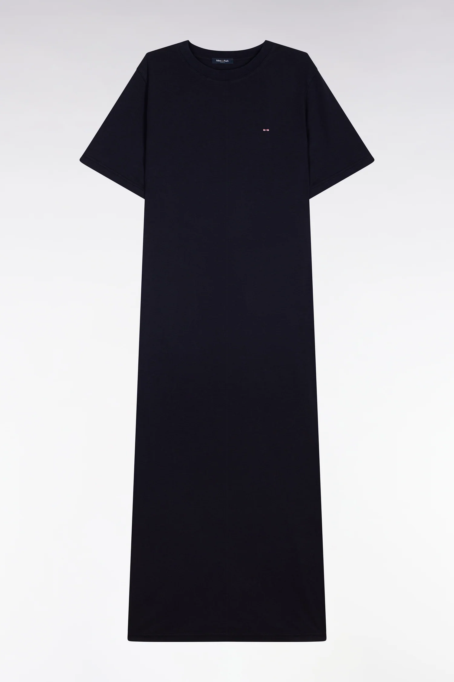 Robe T-shirt en lyocell et coton marine coupe droite - Image 2