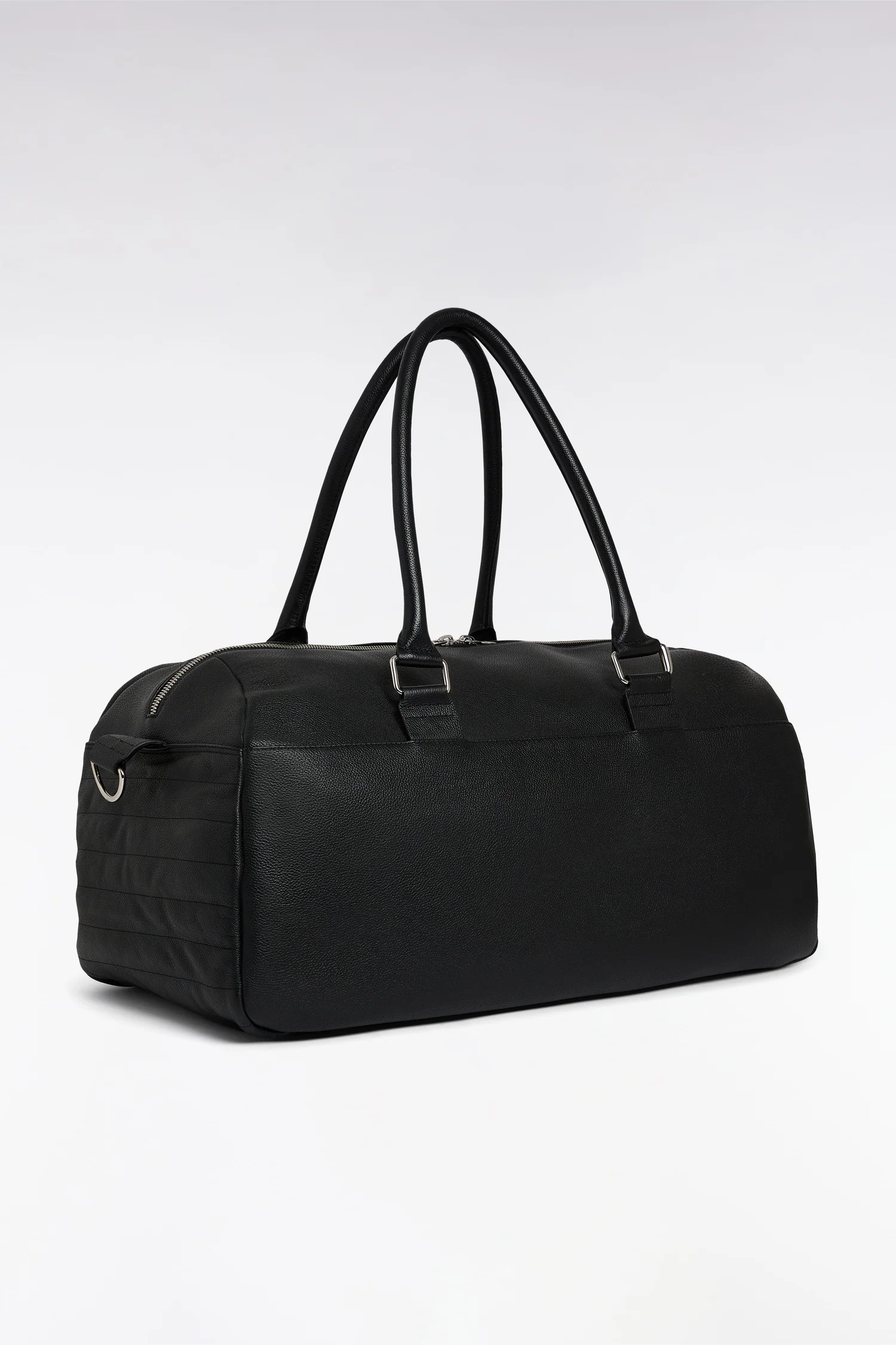 Sac de voyage en cuir grainé noir - Image 2