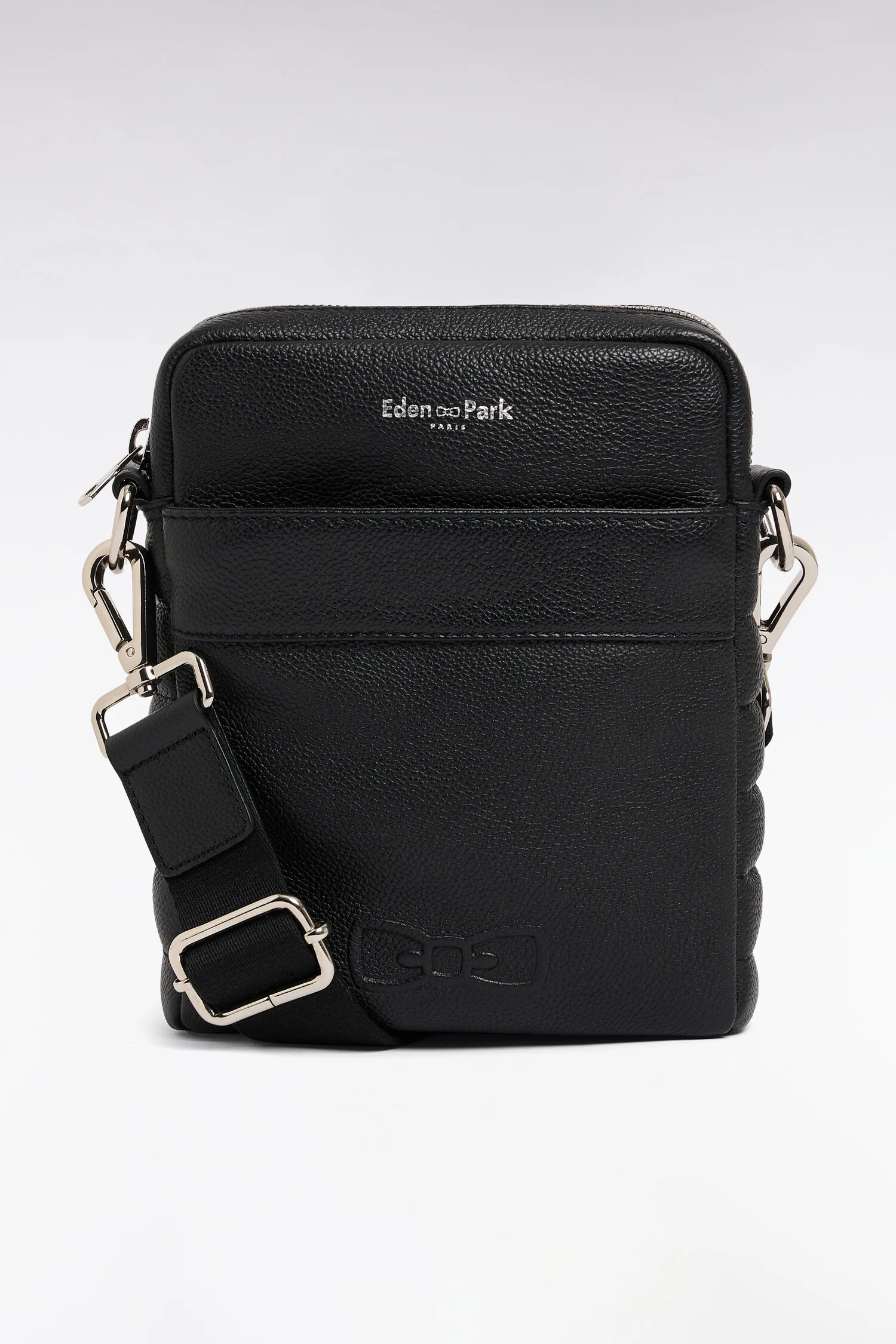 Sacoche en cuir de vachette grainé noir