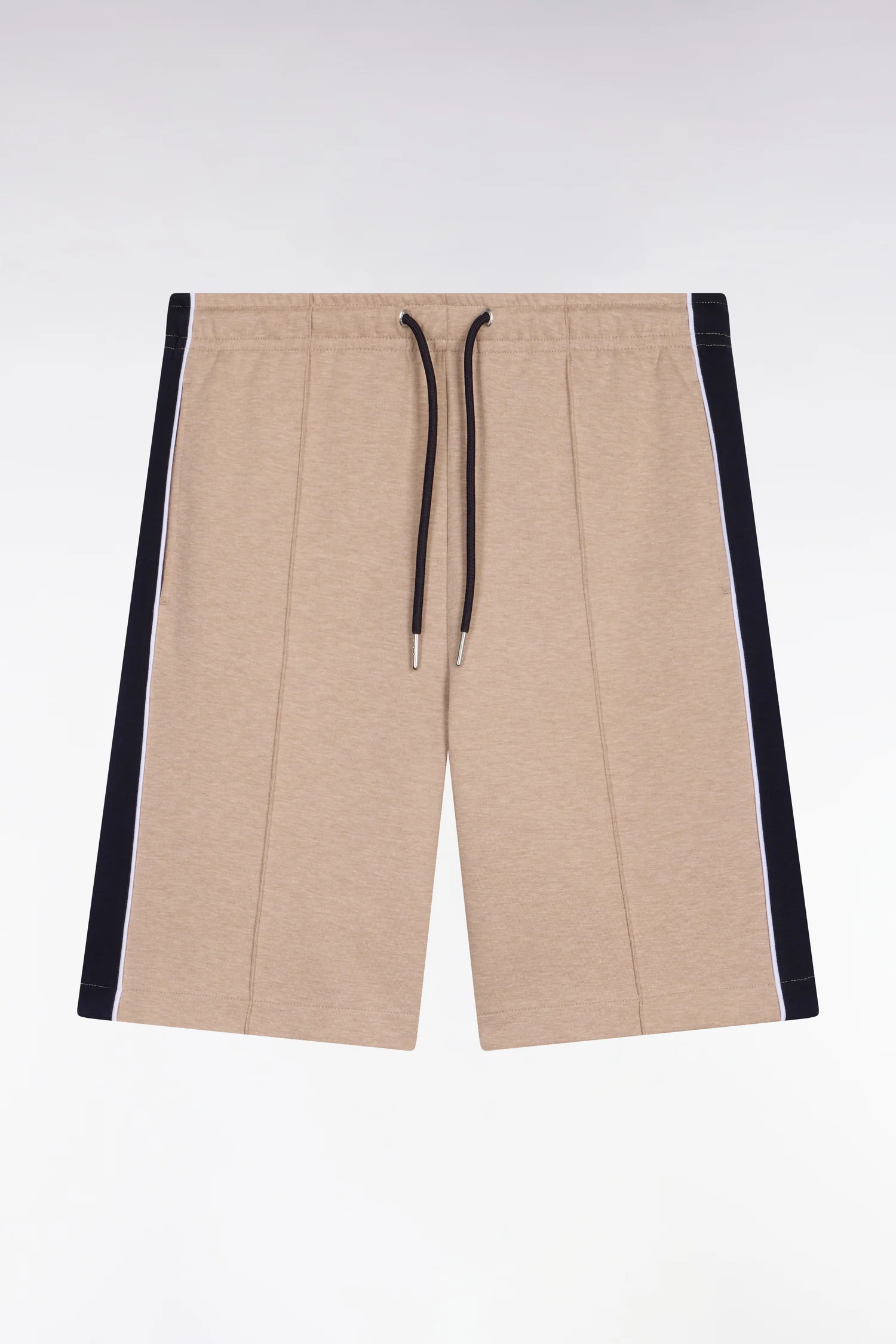 Short en interlock à découpes beige et marine - Image 2