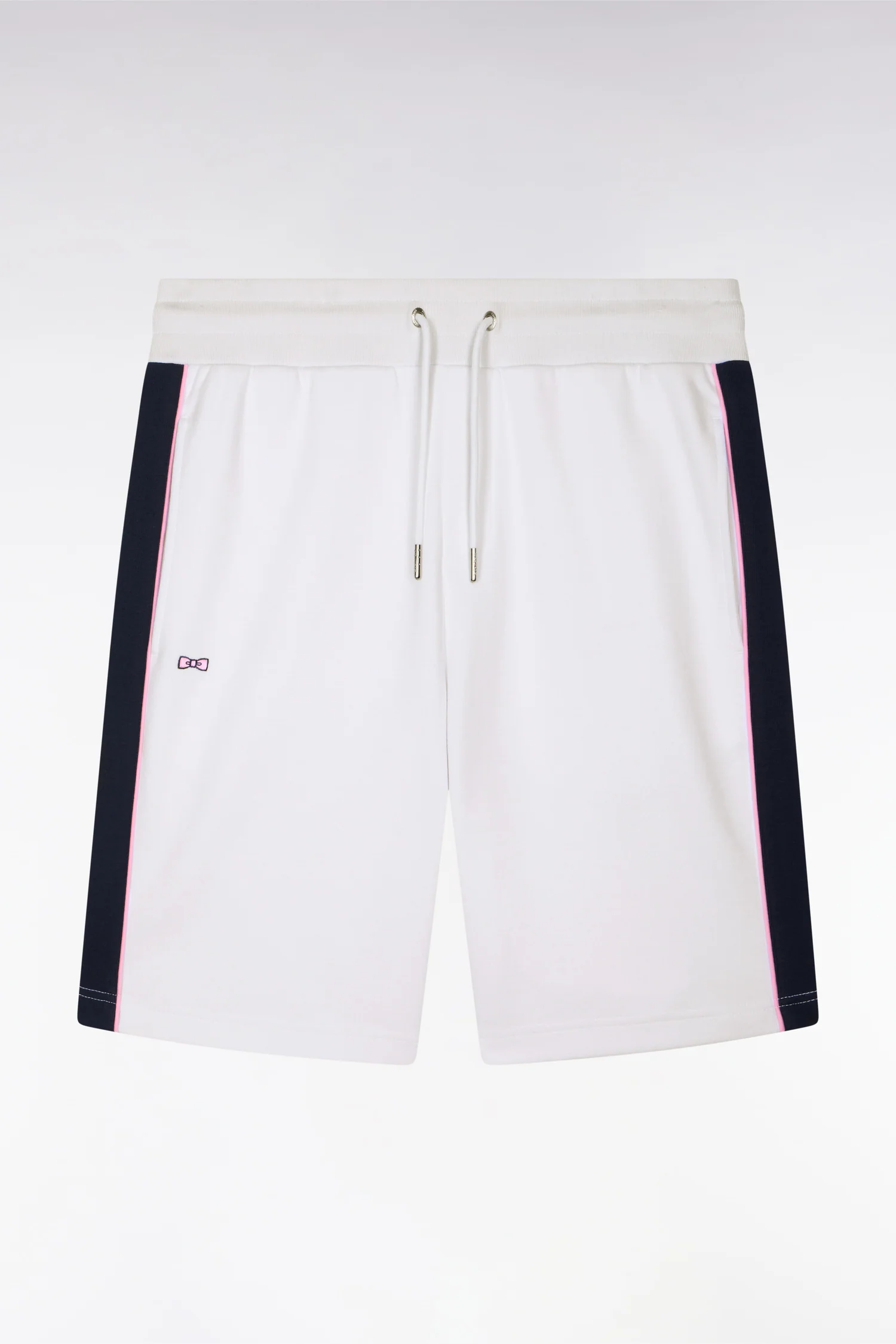 Short en interlock à découpes blanc et marine - Image 2