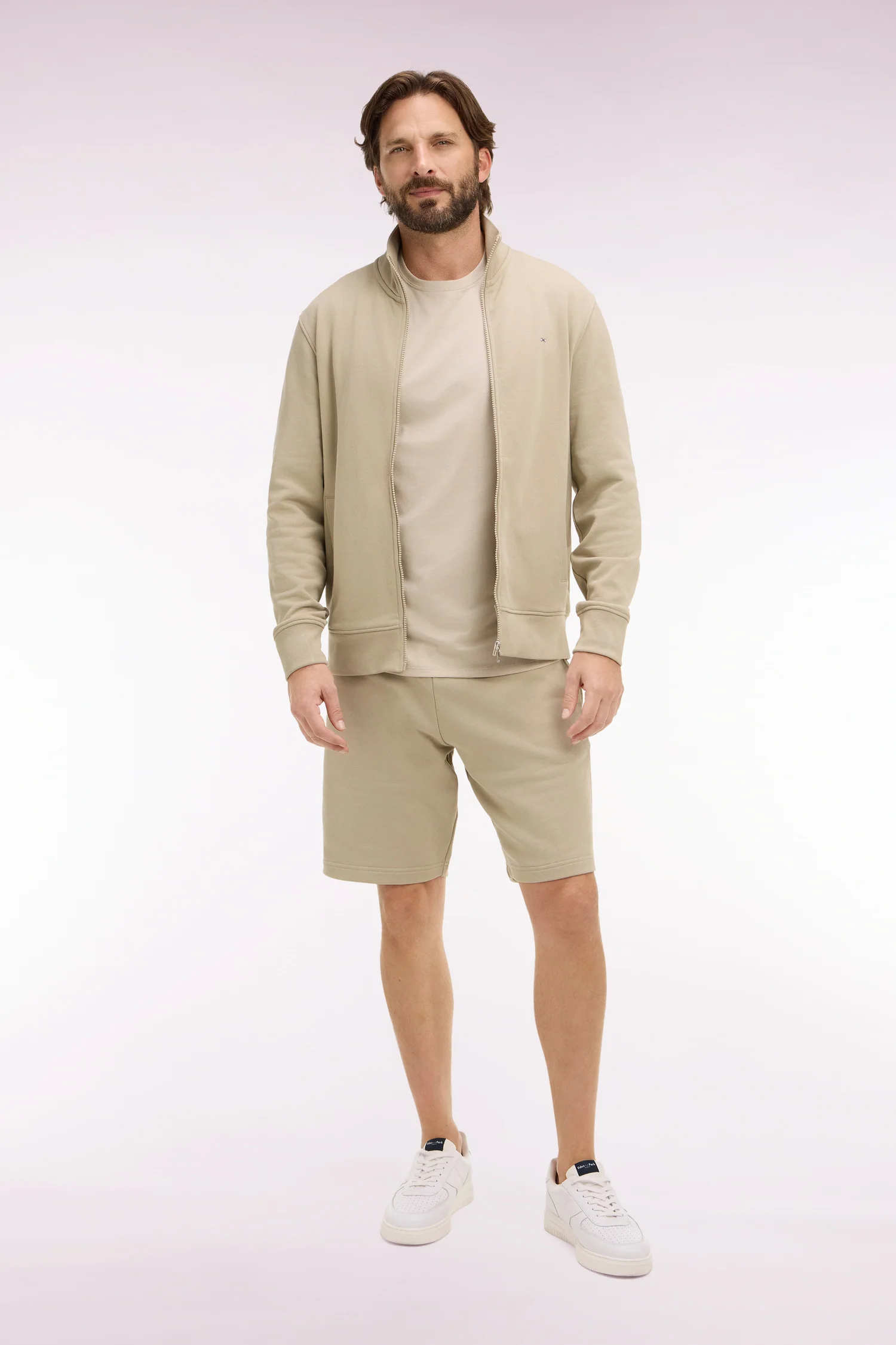 Short en molleton coton beige - Image 3