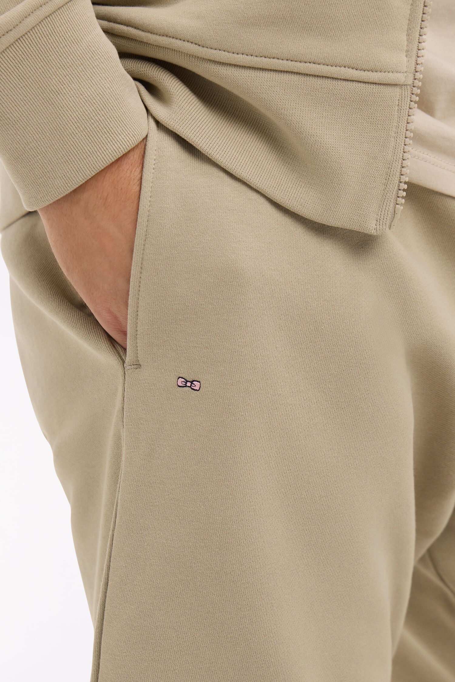 Short en molleton coton beige - Image 4