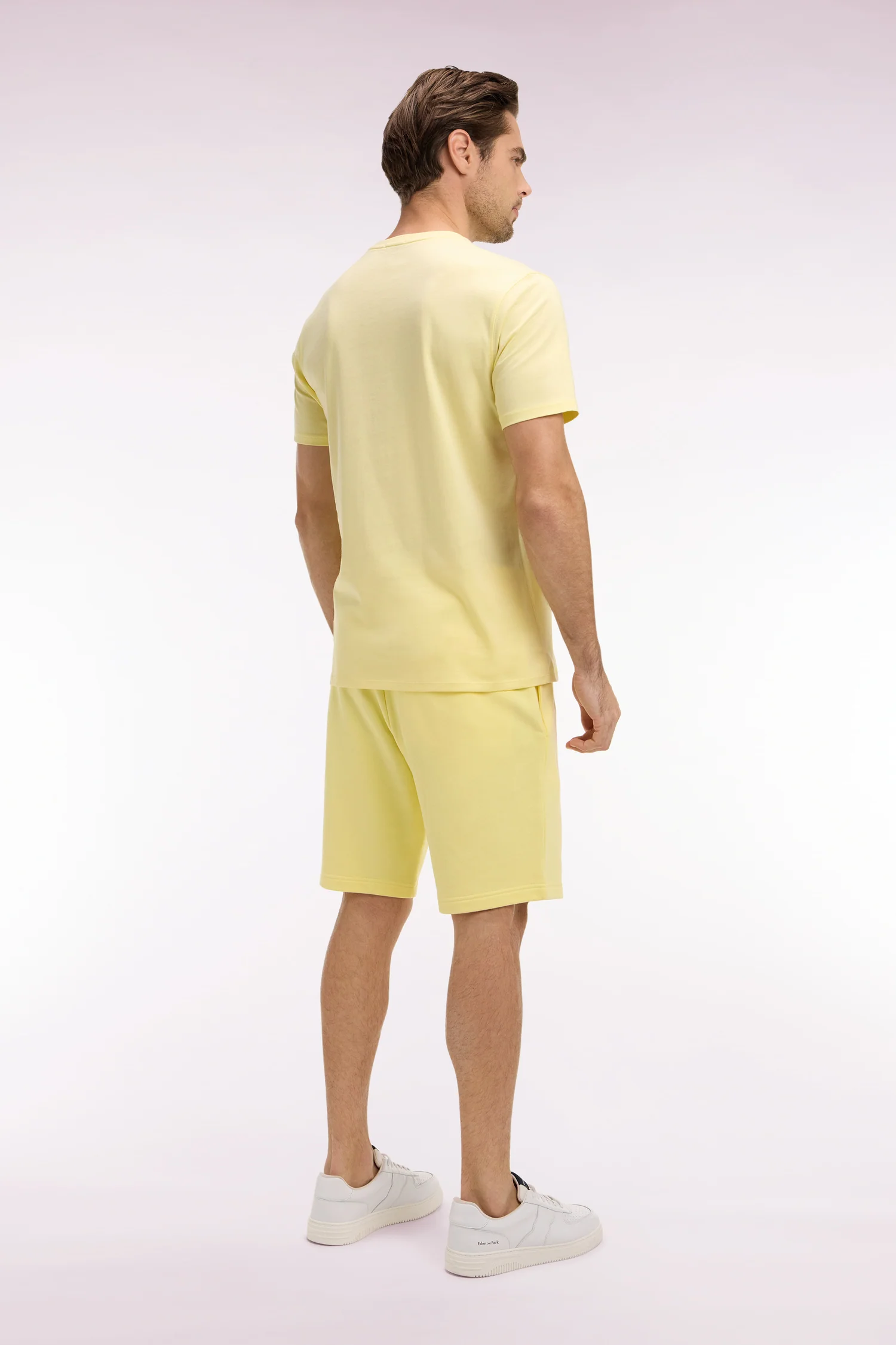 Short en molleton coton jaune clair - Image 5