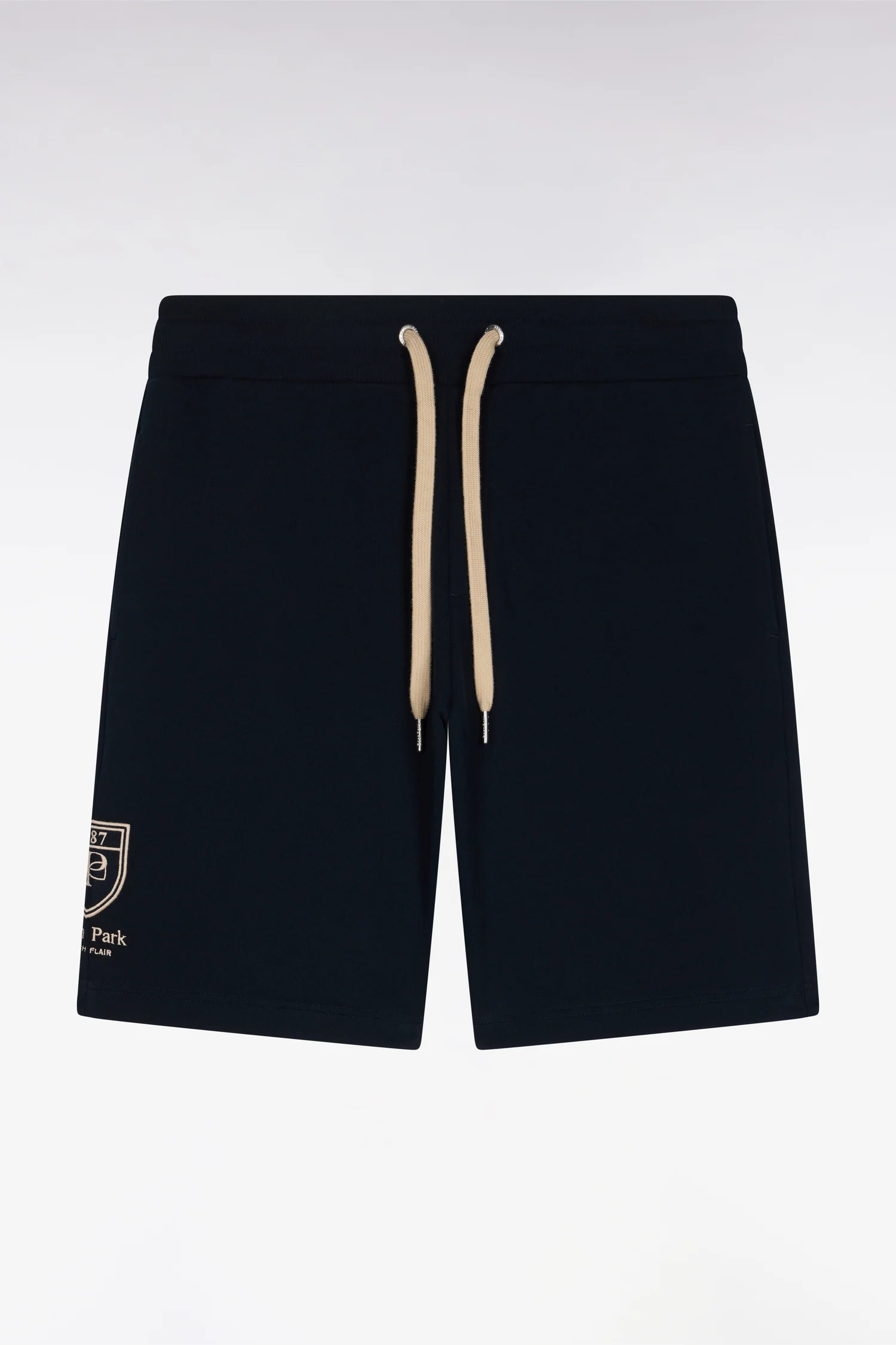 Short en molleton coton marine écusson brodé - Image 2