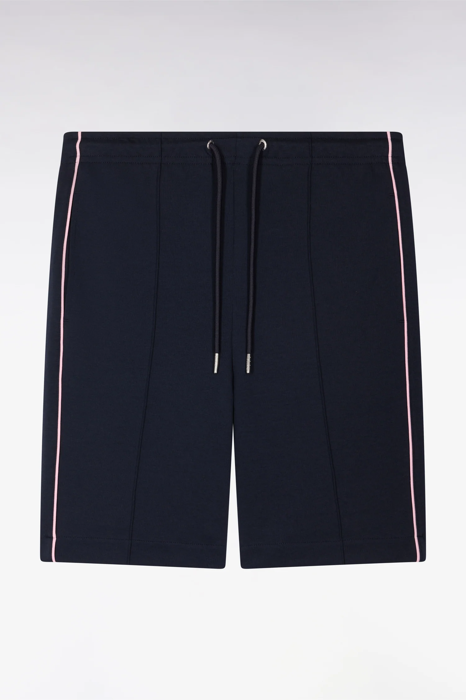 Short en molleton marine passepoils roses - Image 2