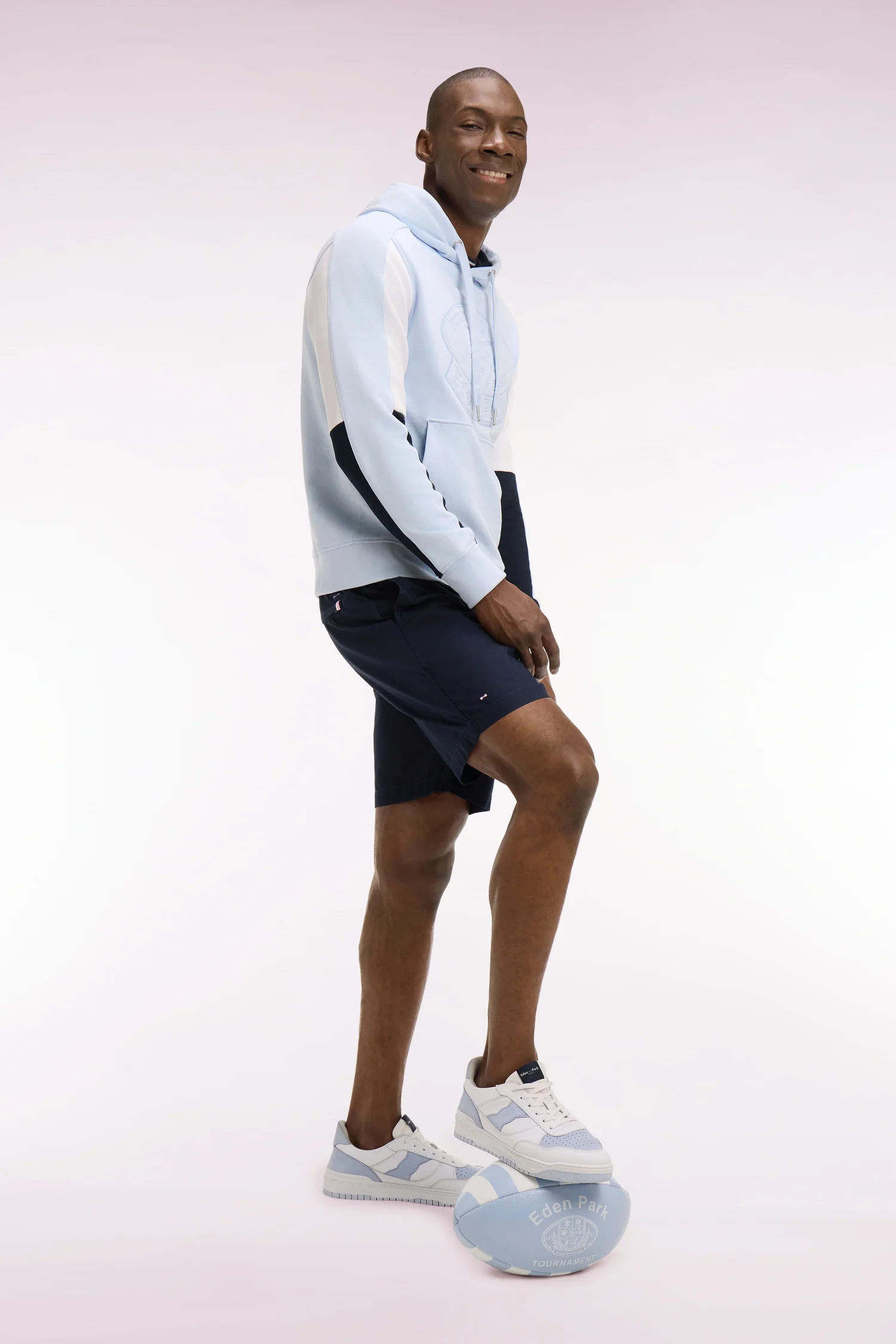 Short en popeline de coton marine