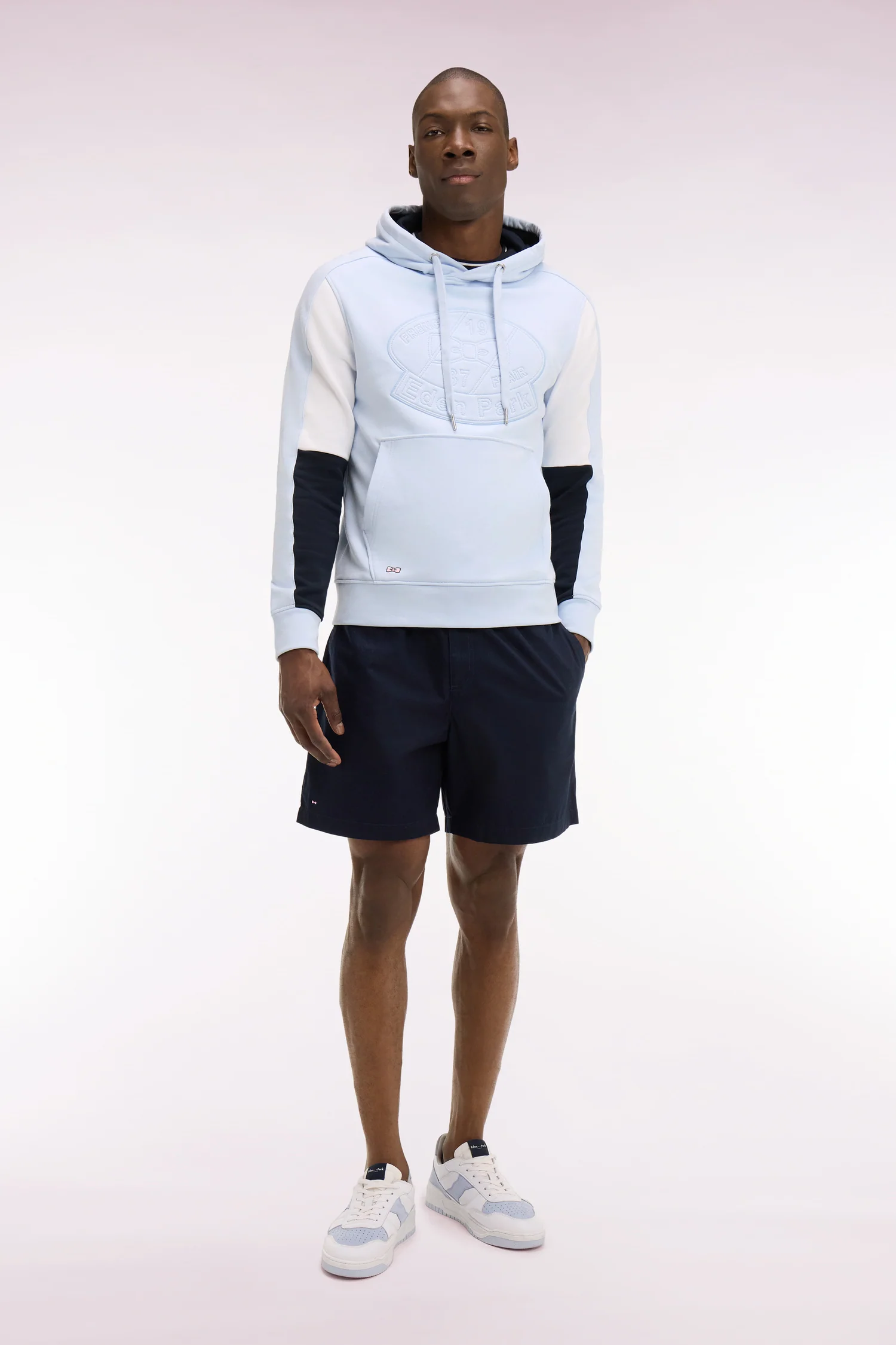 Short en popeline de coton marine - Image 3