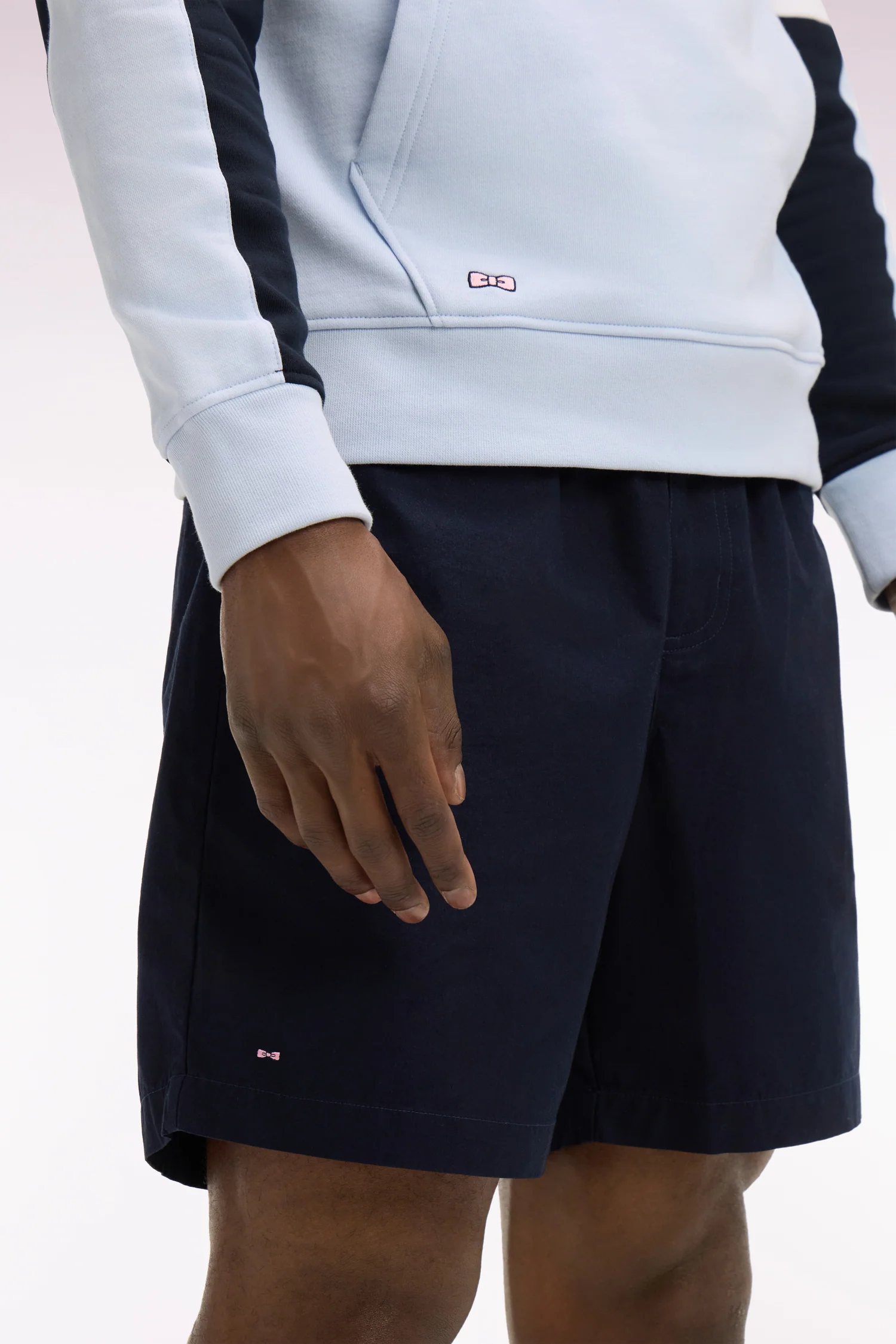 Short en popeline de coton marine - Image 4