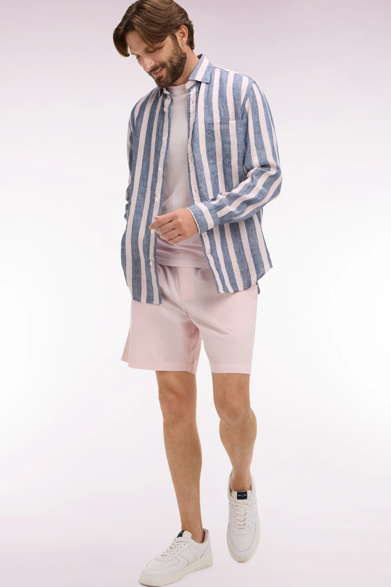 Short en popeline de coton rose