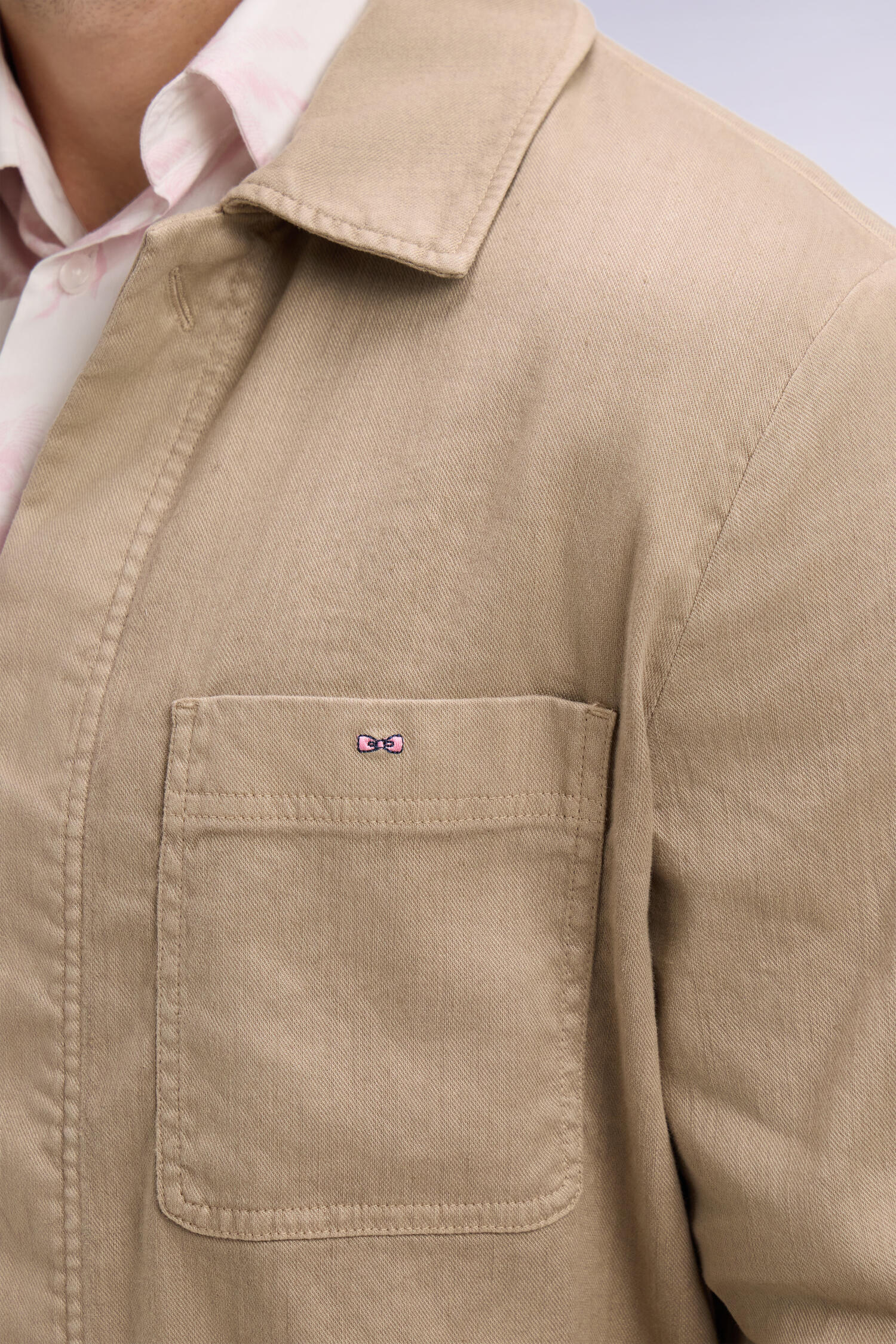 Surchemise en lin et coton beige - Image 4