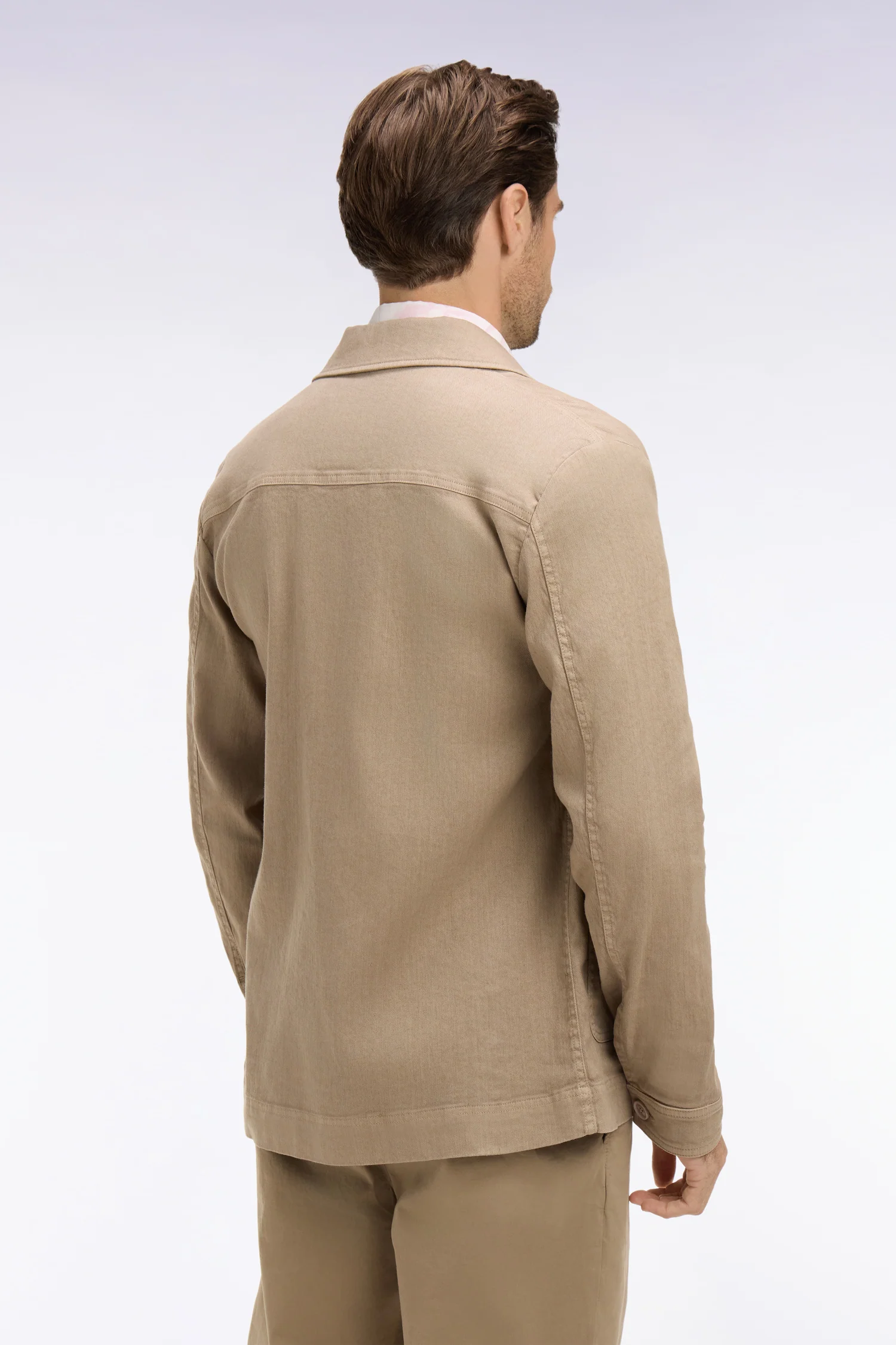 Surchemise en lin et coton beige - Image 5