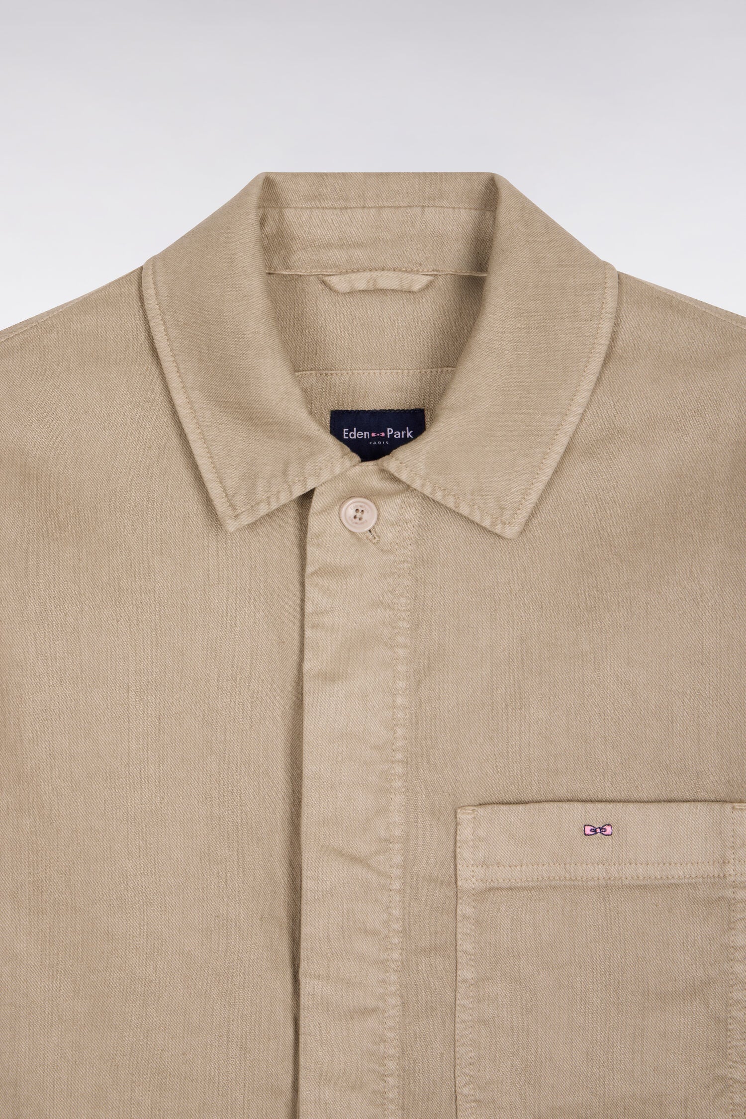 Surchemise en lin et coton beige - Image 6