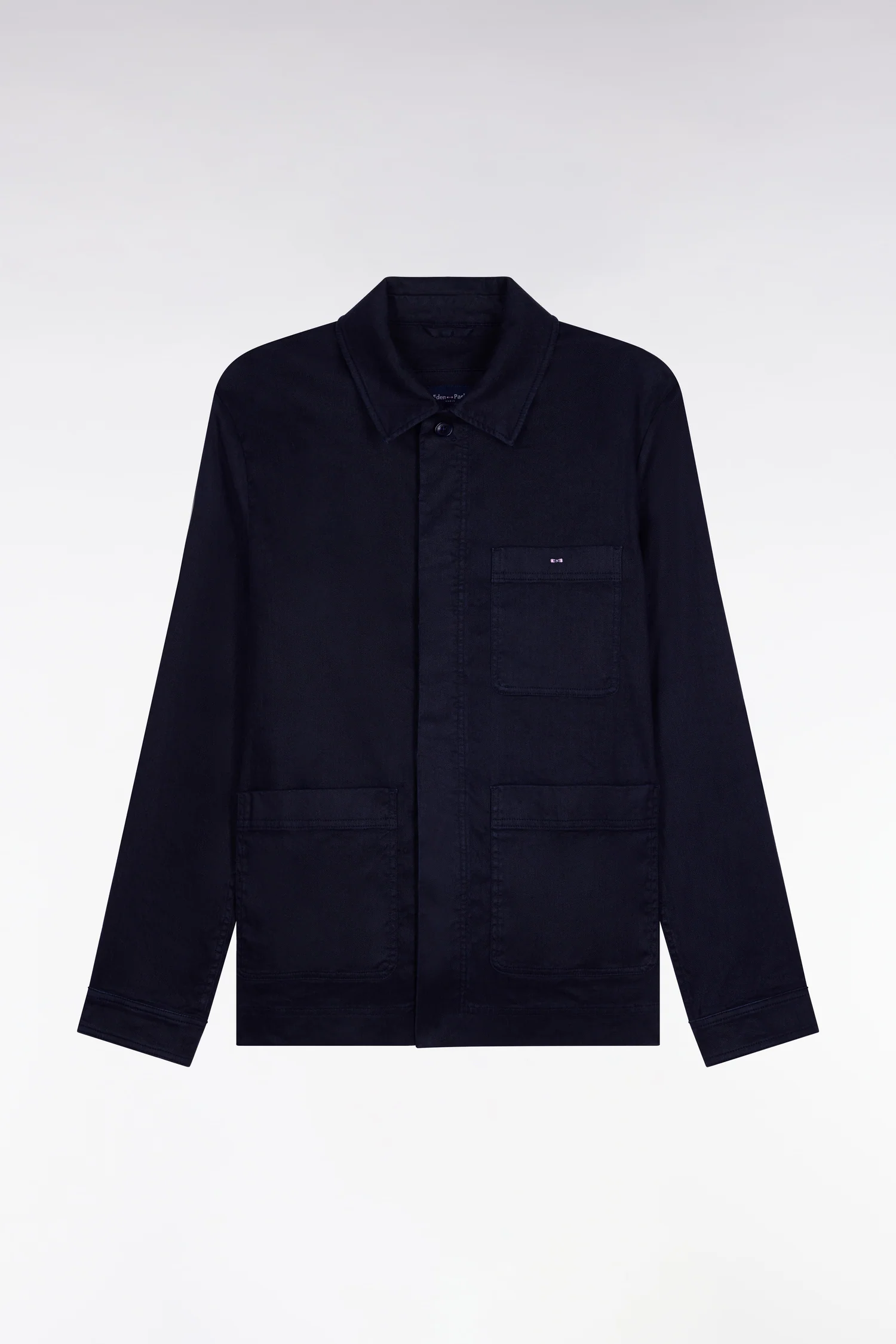 Surchemise en lin et coton marine - Image 2