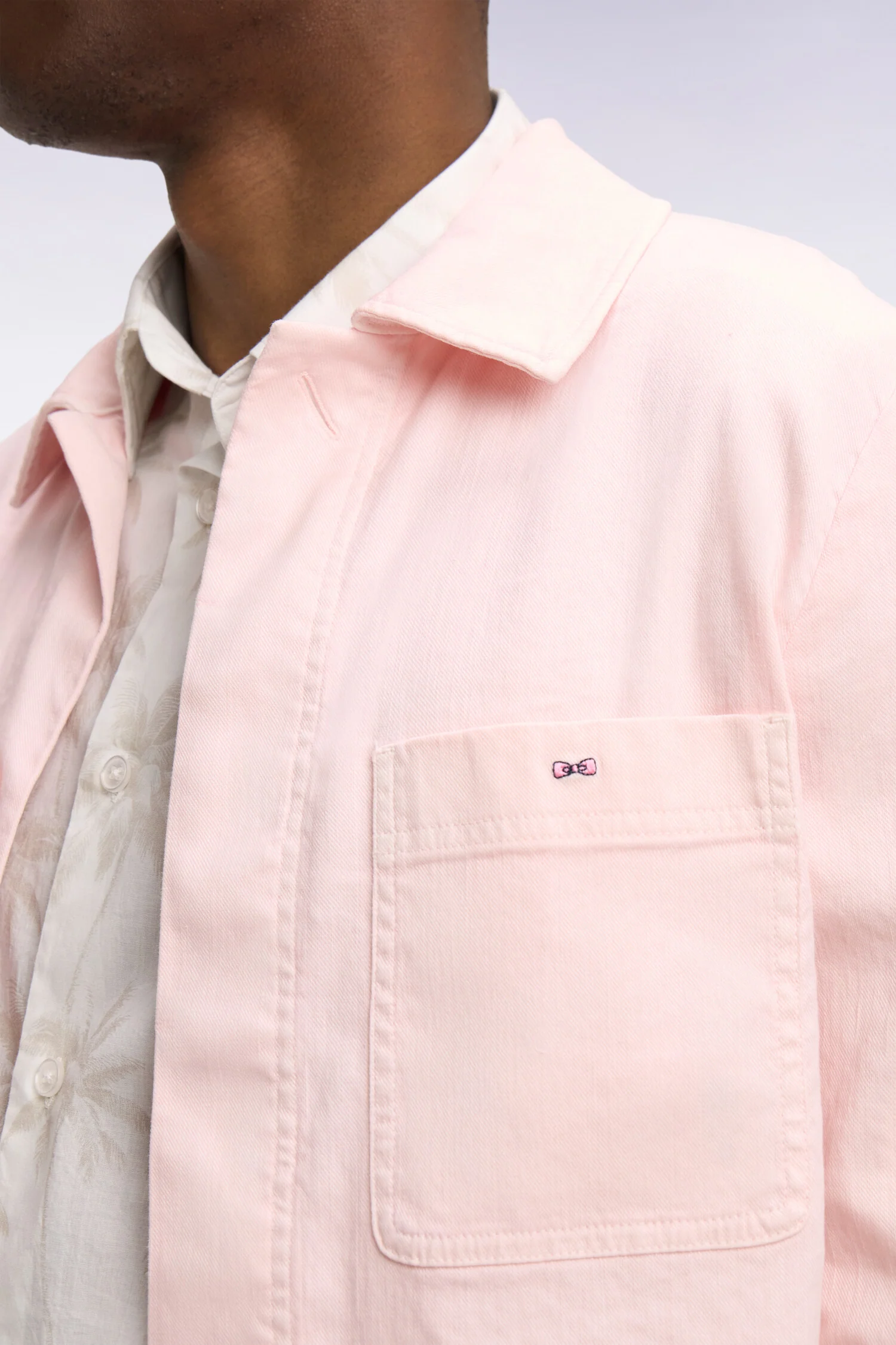 Surchemise en lin et coton rose - Image 4