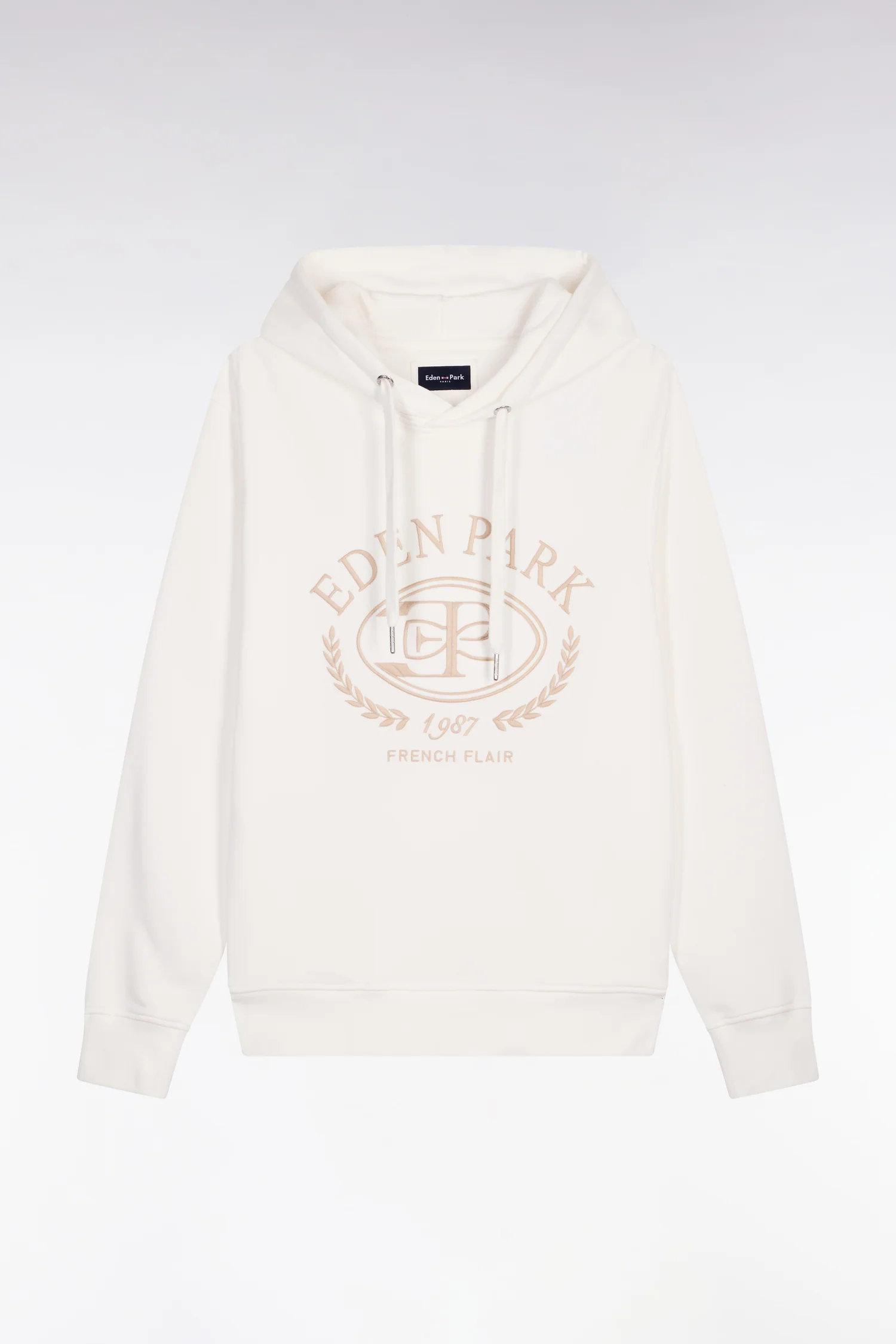 Sweatshirt à capuche brodé écru - Image 2