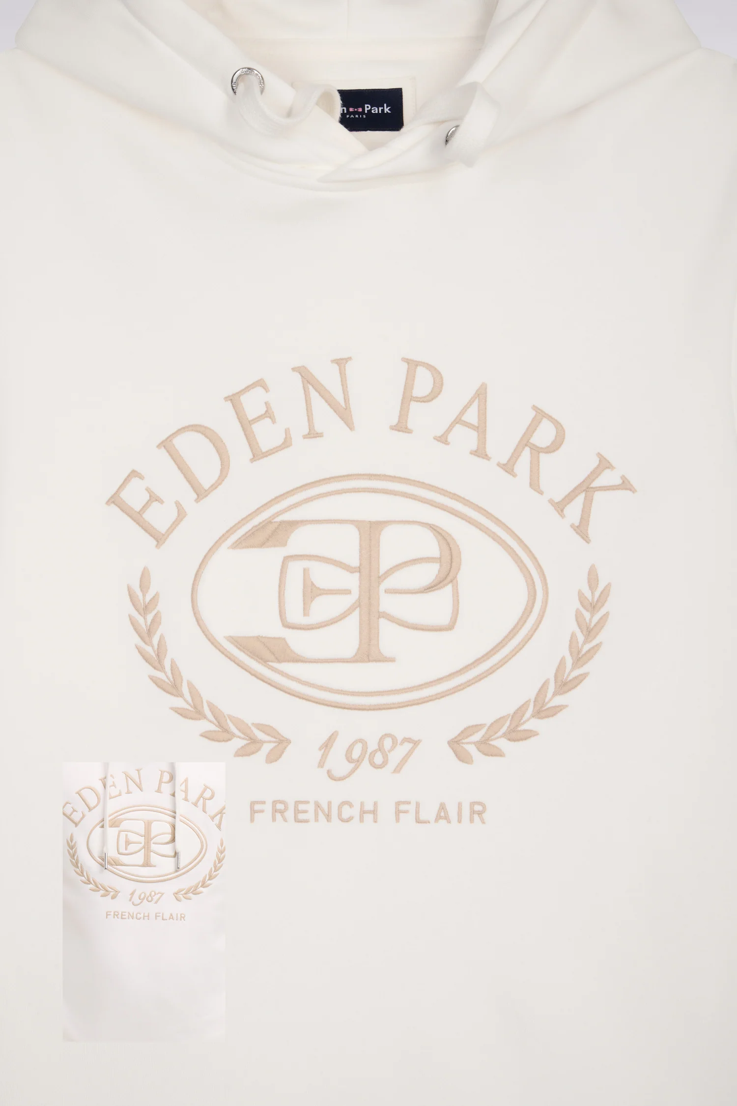 Sweatshirt à capuche brodé écru - Image 6