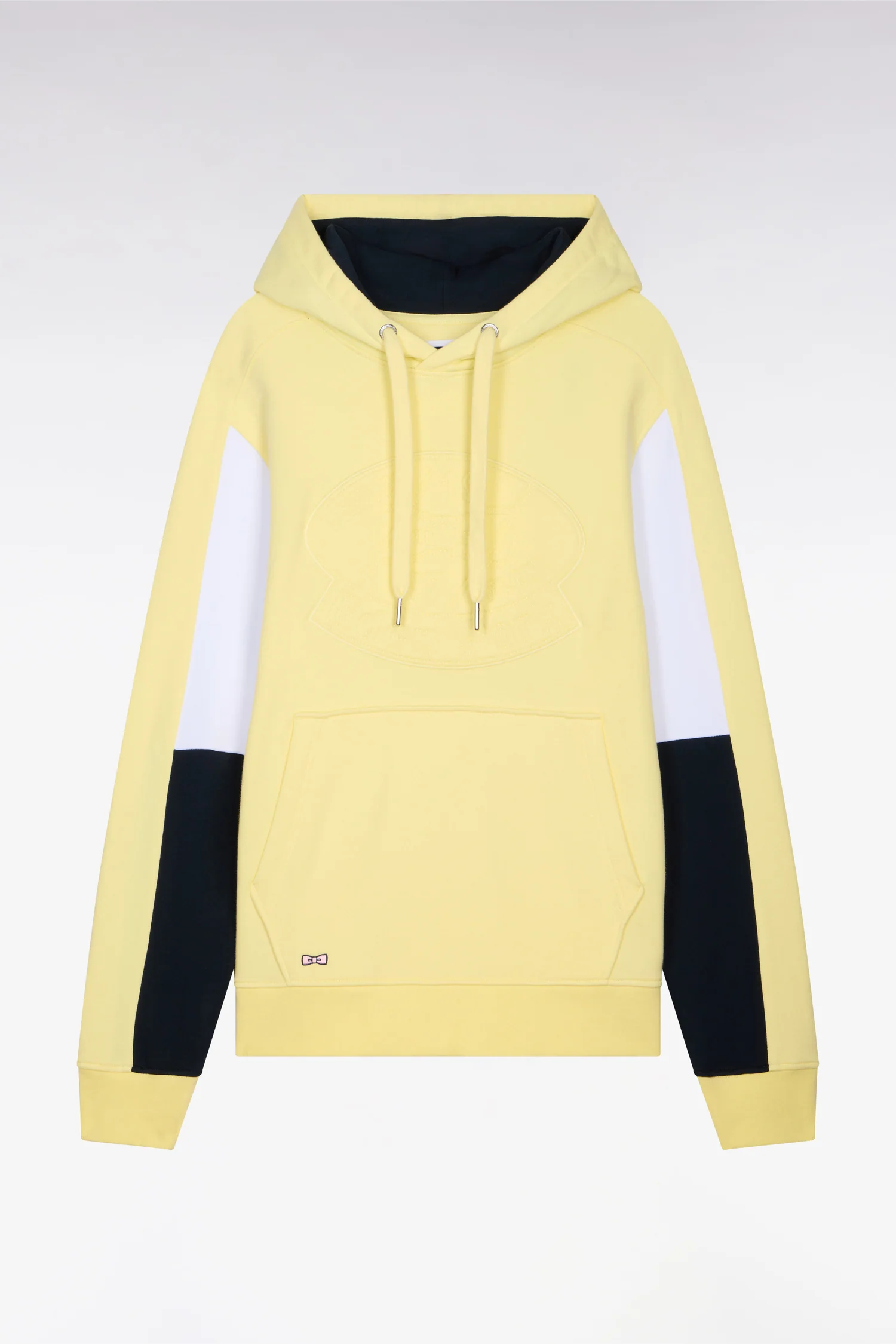 Sweatshirt à capuche en molleton coton jaune brodé - Image 2