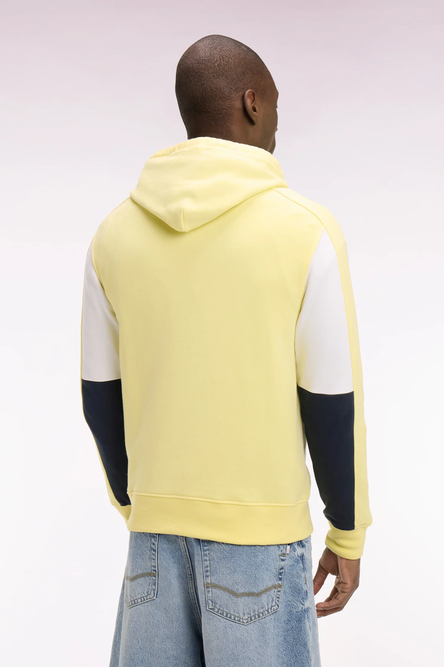 Sweatshirt à capuche en molleton coton jaune brodé - Image 5