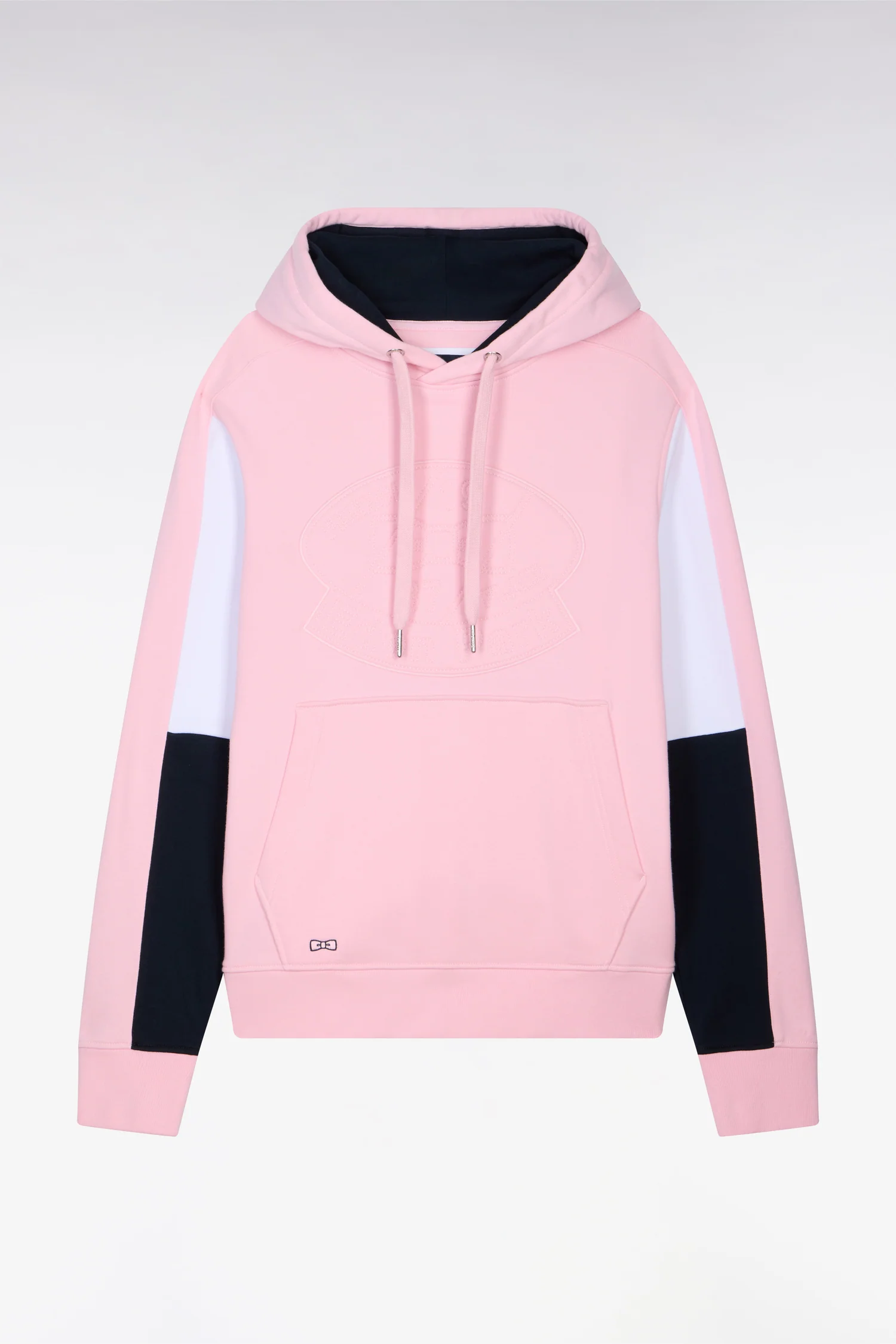 Sweatshirt à capuche en molleton coton rose brodé - Image 2