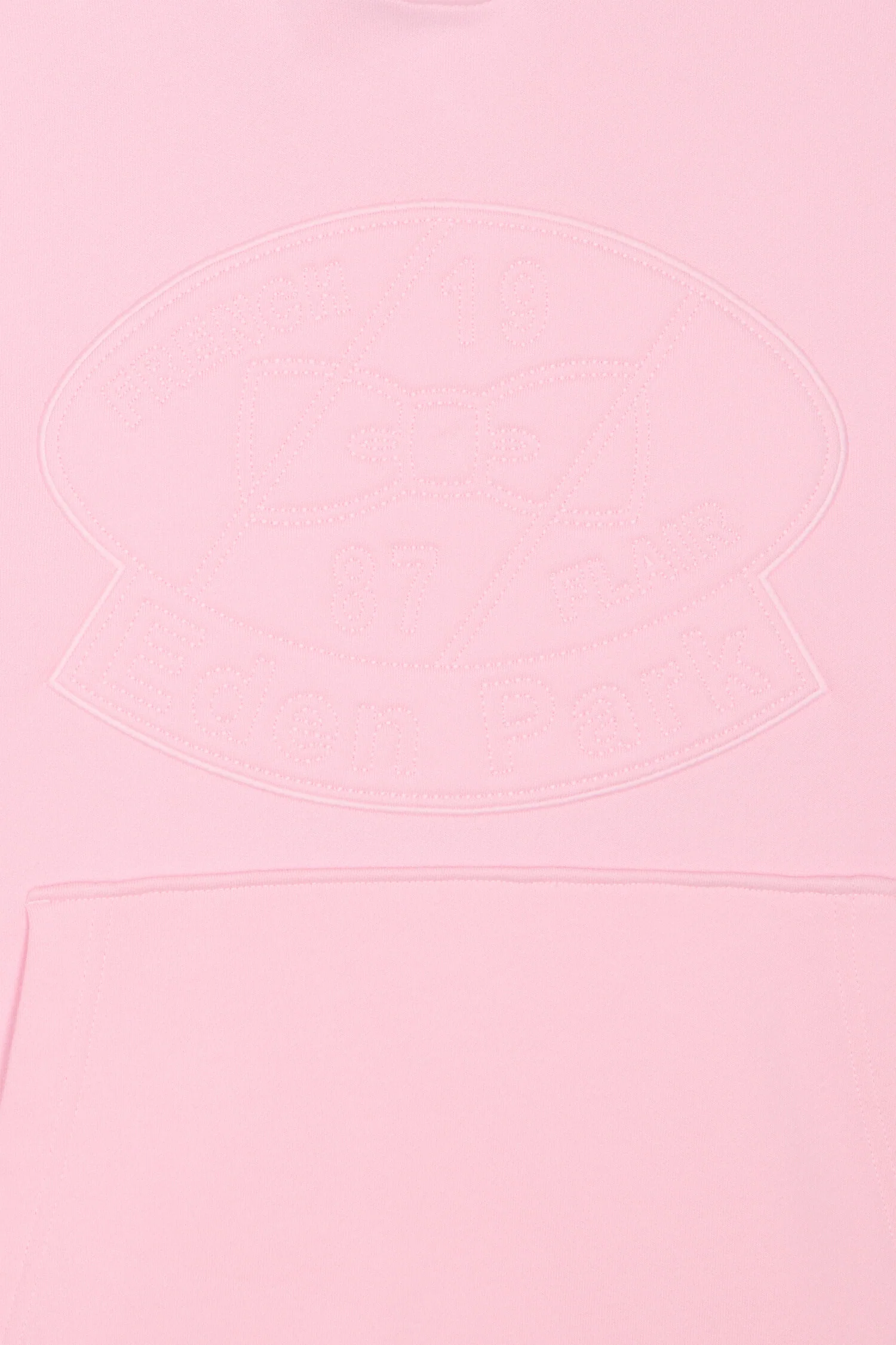 Sweatshirt à capuche en molleton coton rose brodé - Image 6